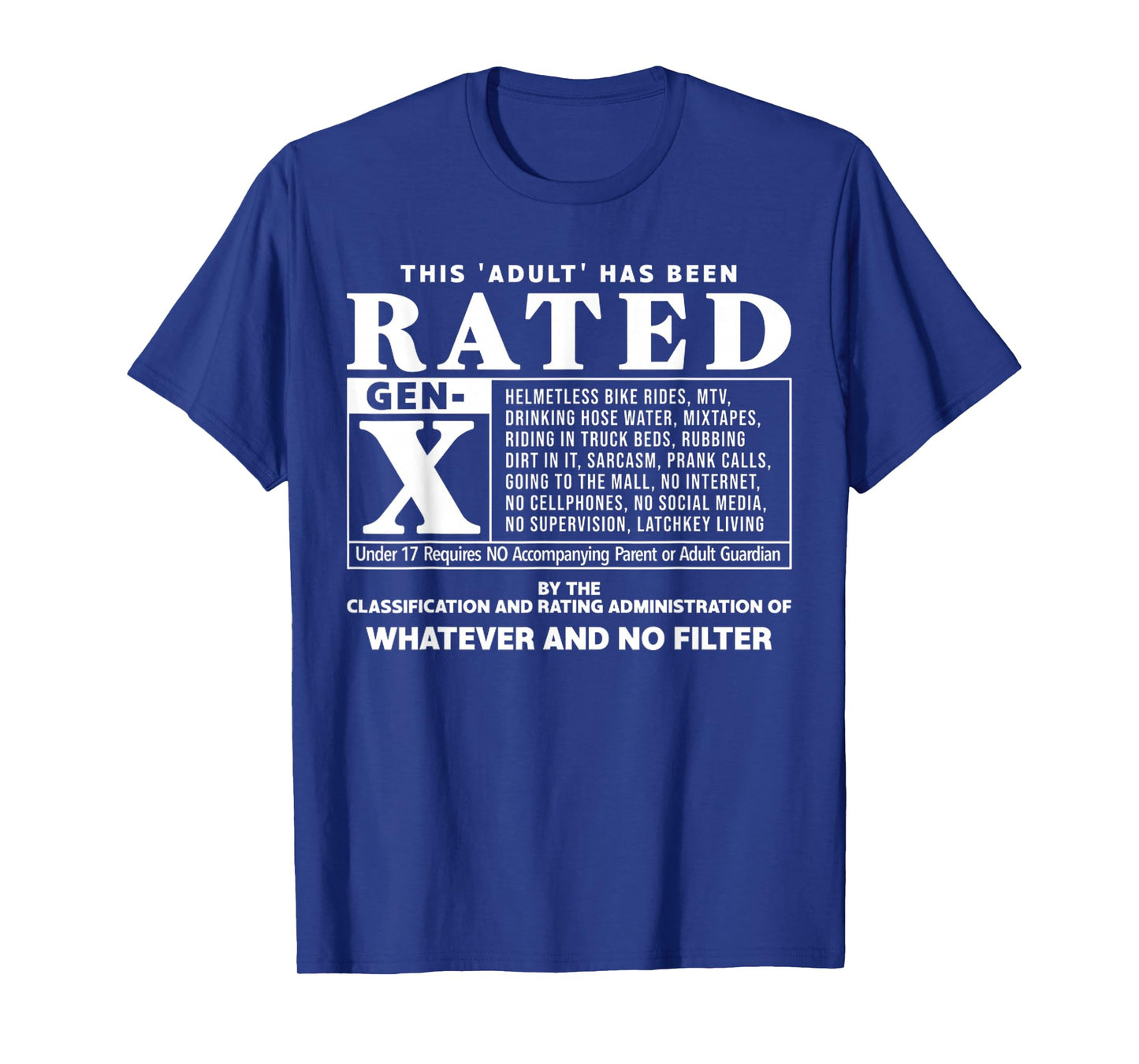 Funny Rated Gen X Generation X 80s Kid Humor T-Shirt