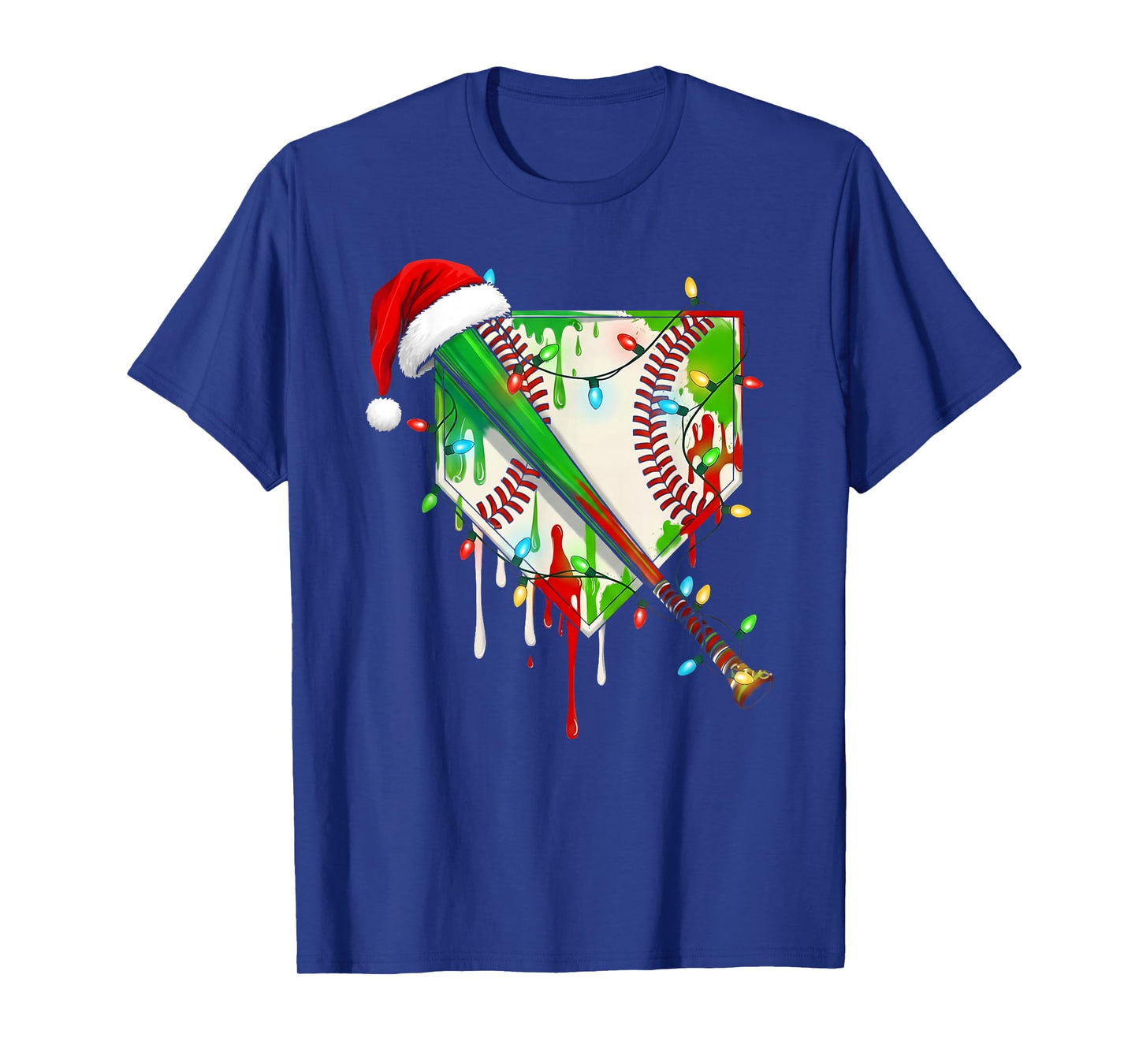 Santa Sports Ice Baseball Christmas Xmas Pajama Kid Men Boys T-Shirt
