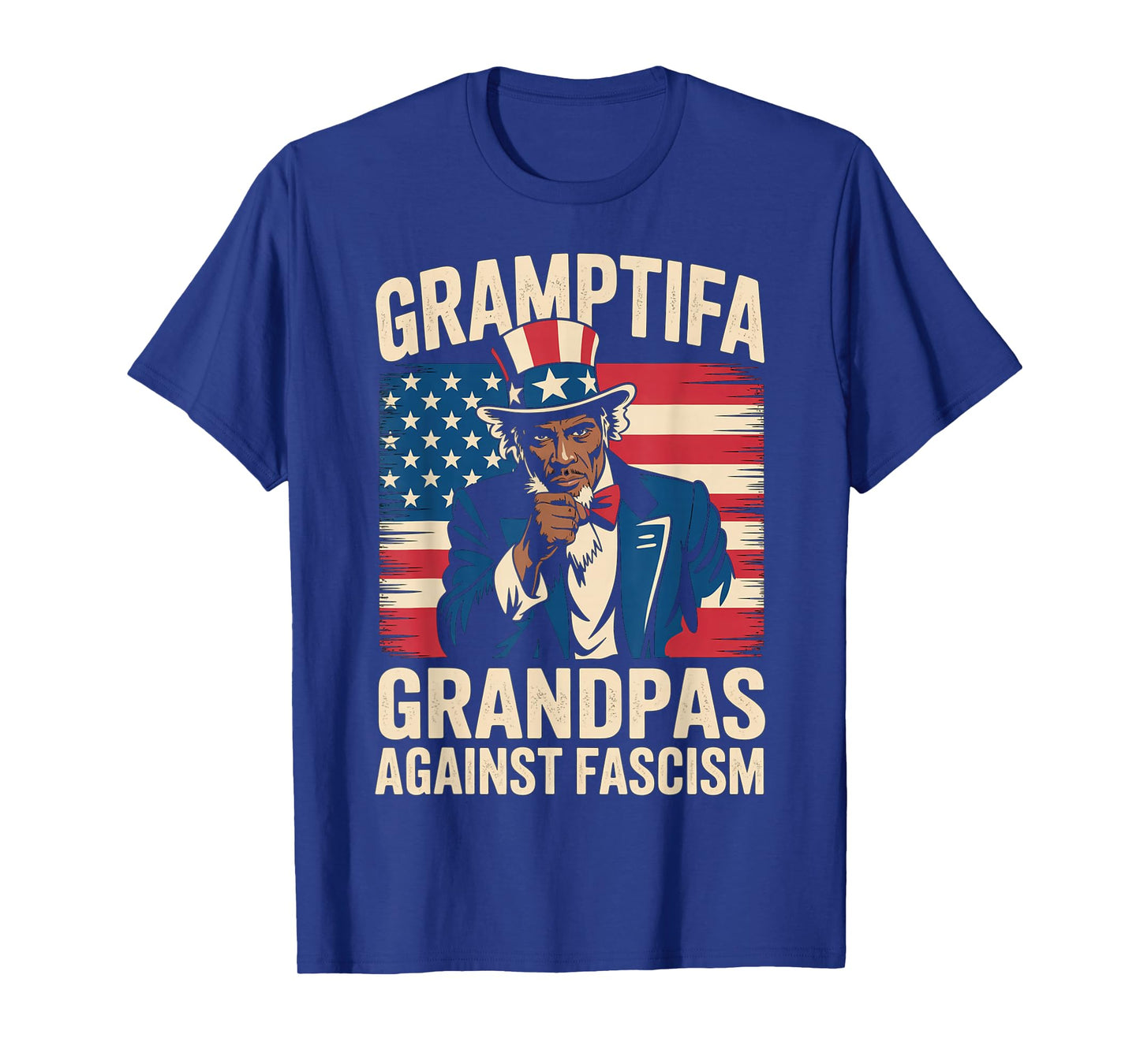 Gramptifa Black Grandpa Against Fascism Flag Resist No Kings T-Shirt
