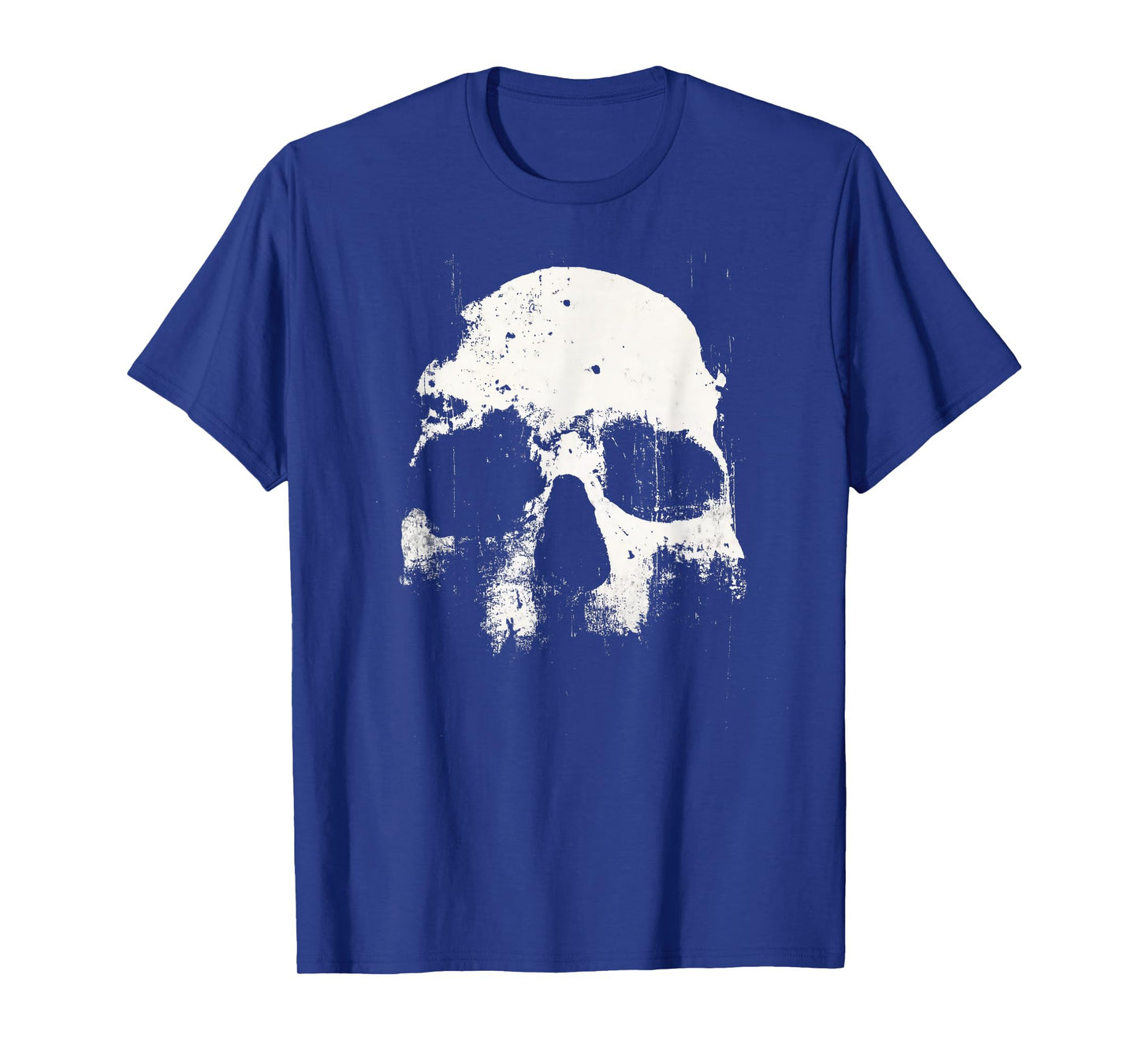 Skull Grunge Black White Art Graphic Halloween Men Women T-Shirt