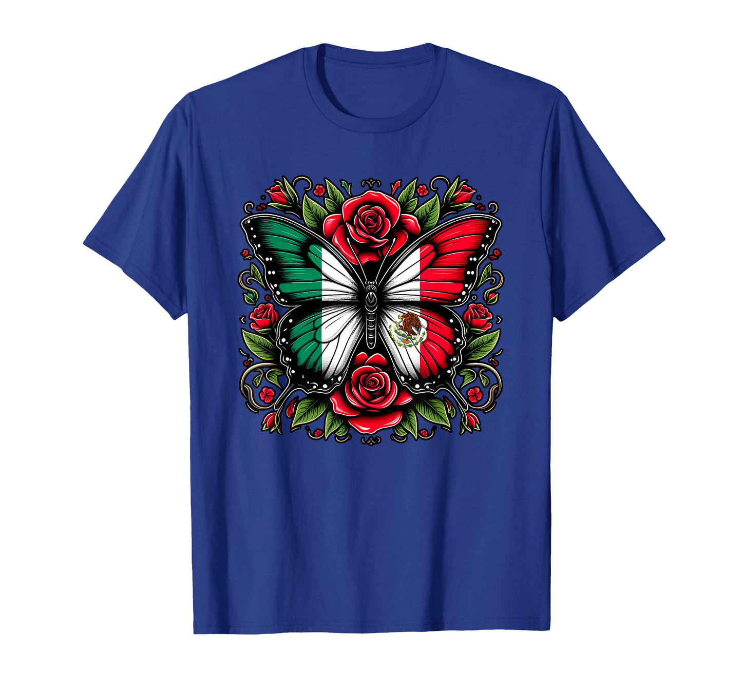Mexican Independence Day Tee | Mexico Butterfly Flag Women's T-Shirt