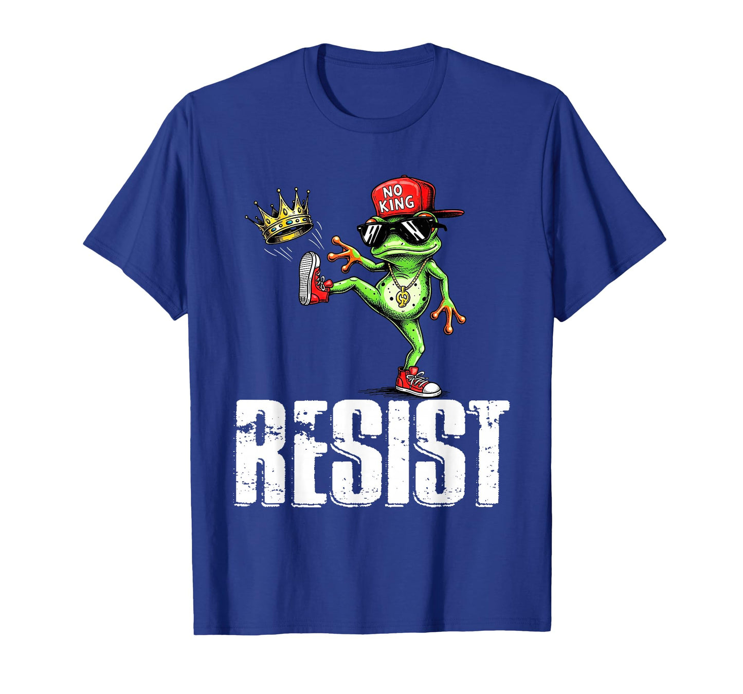 Vintage Cool Frog Resist No King Graphic Retro Streetwear T-Shirt