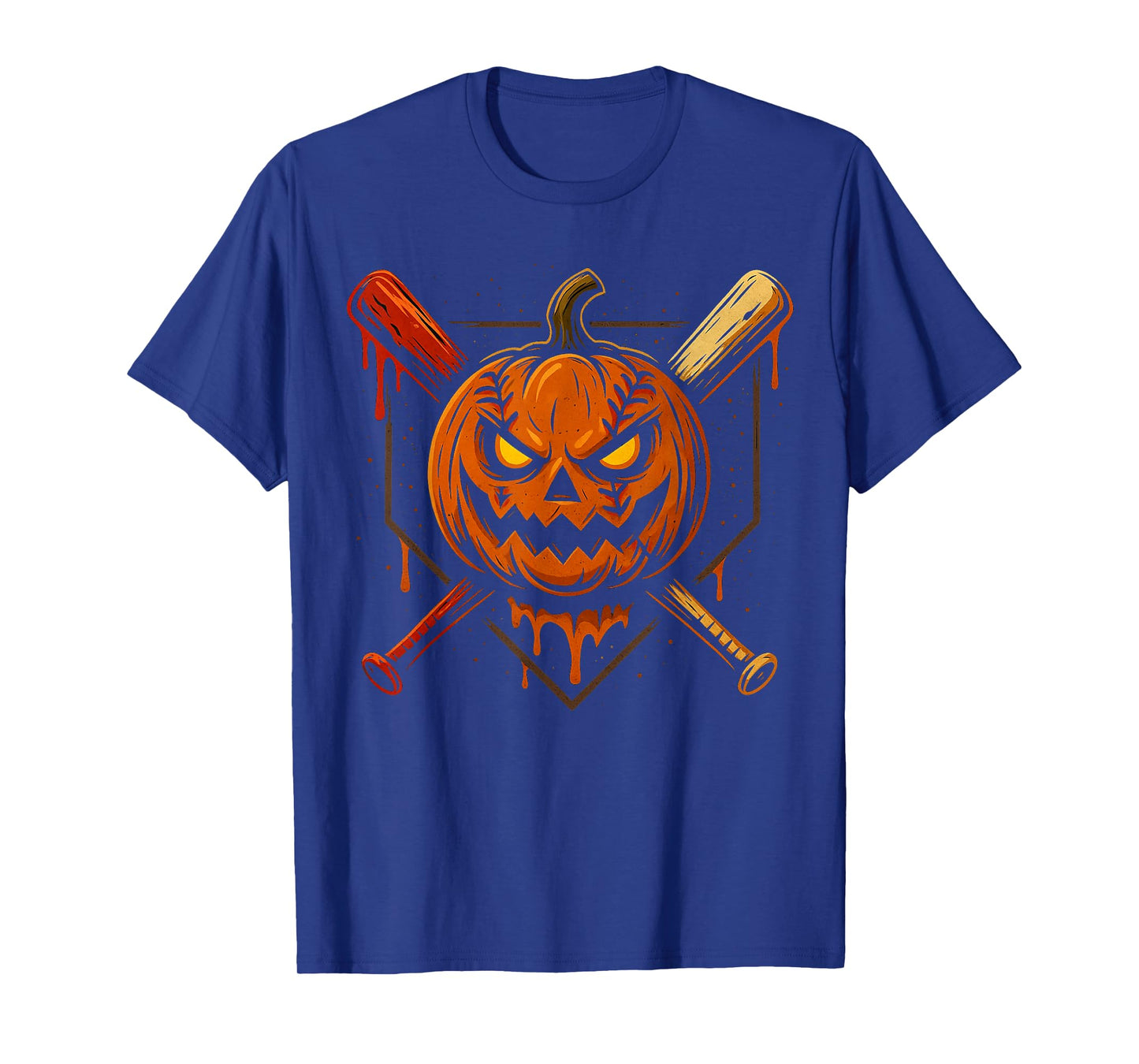 Pumpkin Halloween Baseball Ice Cream Drip Spooky Boys Youth T-Shirt