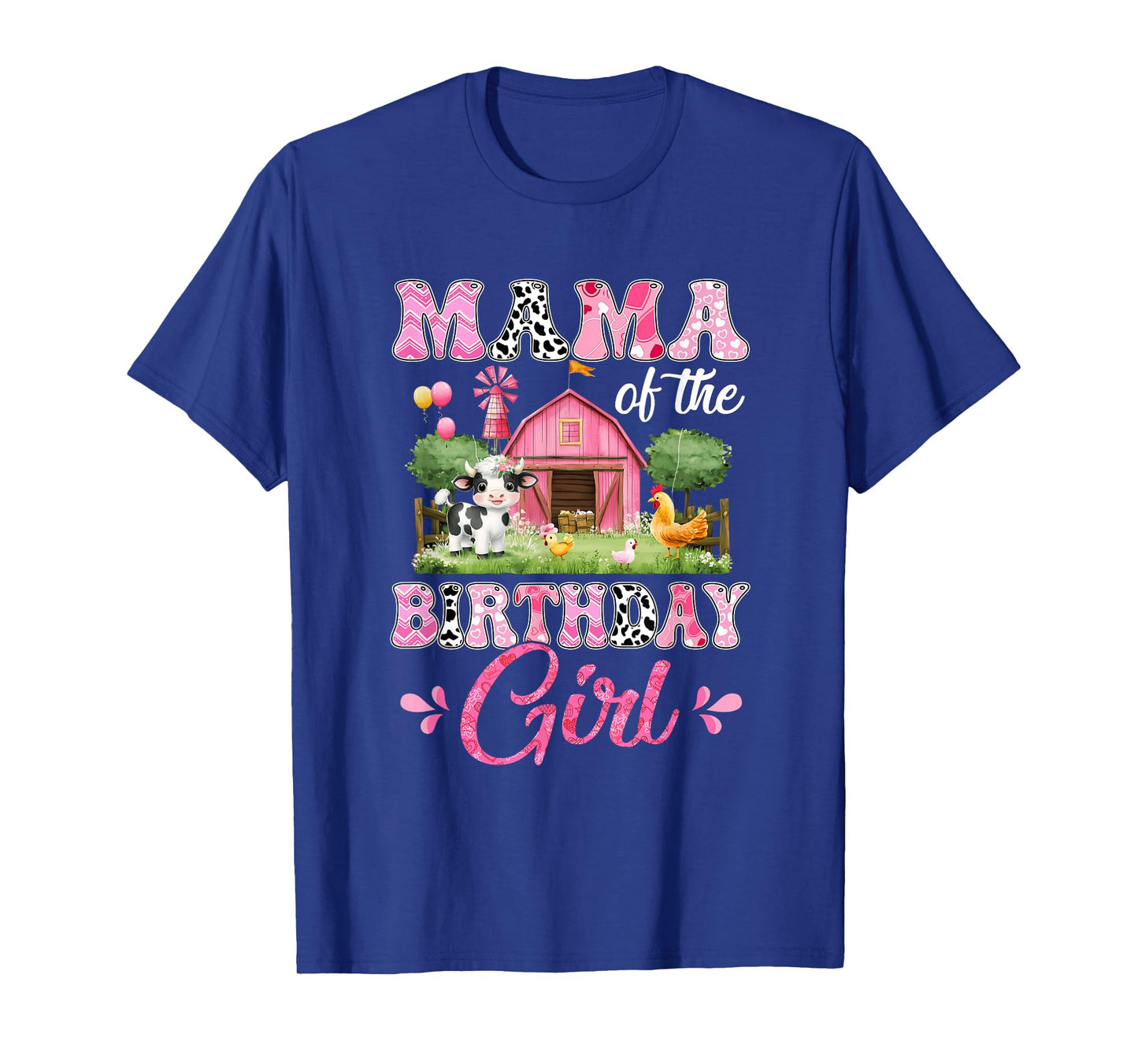 Mama Of The Birthday Girl 1St Birthday Cow Farm Family T-Shirt