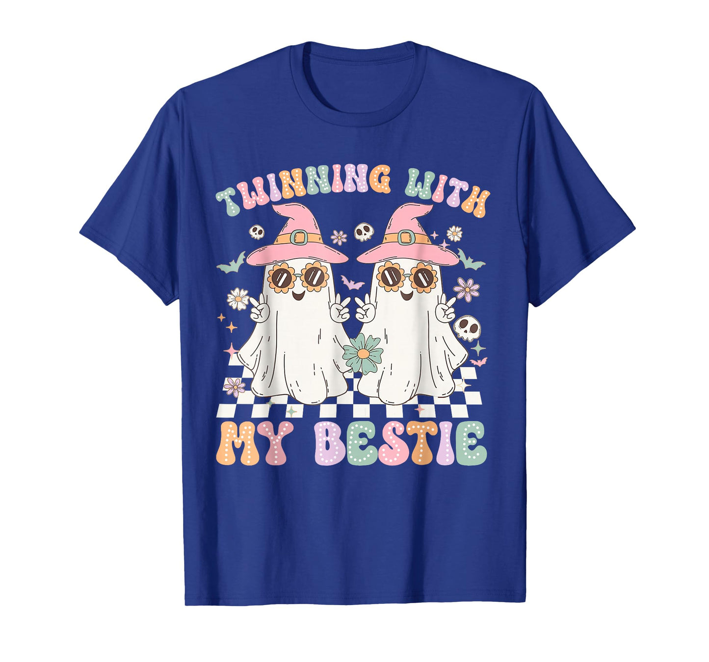 Groovy Twins Ghost Twinning With My Bestie Halloween Funny T-Shirt