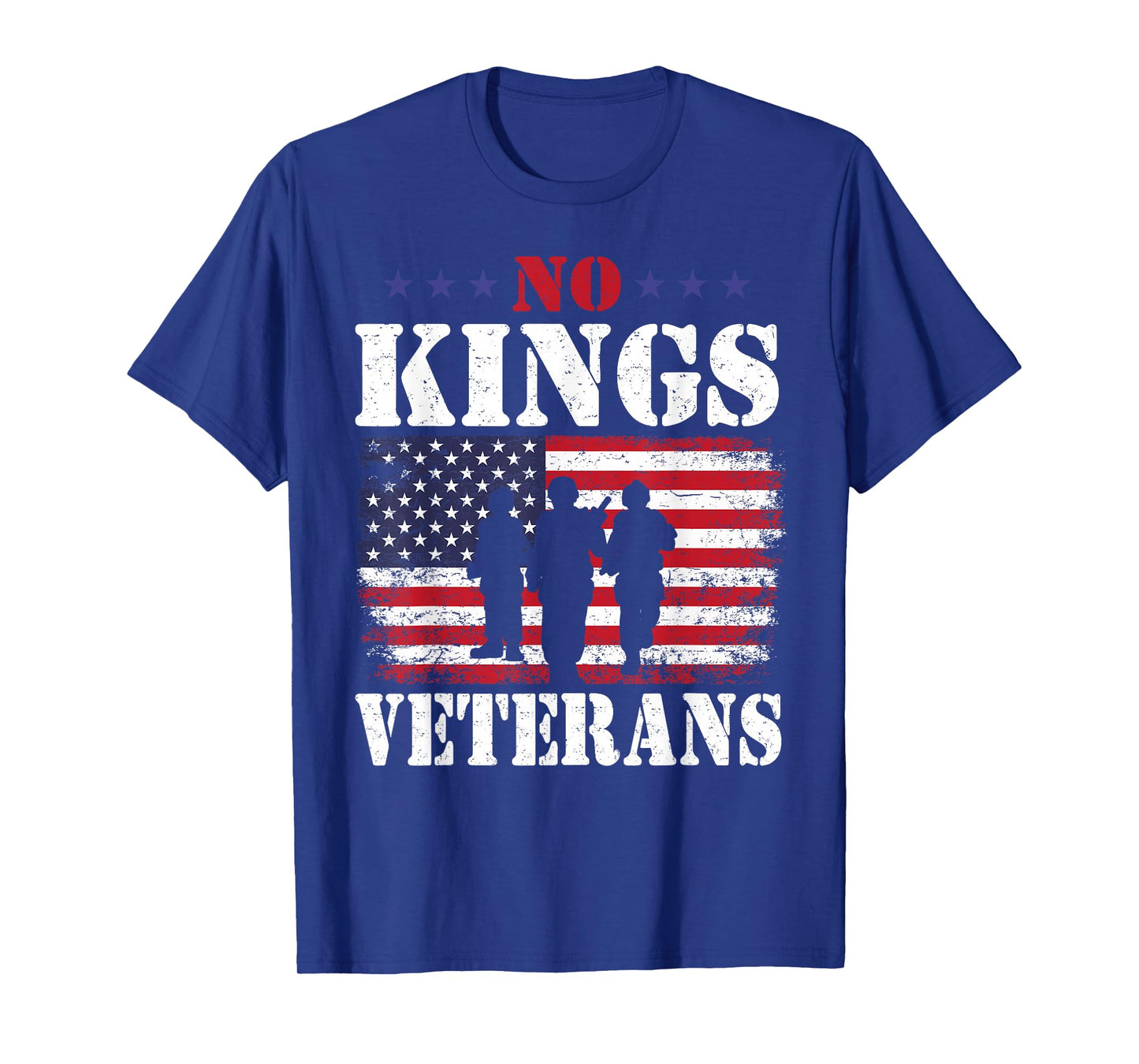 Veterans Protest No Kings Vintage American Flag Patriotic T-Shirt