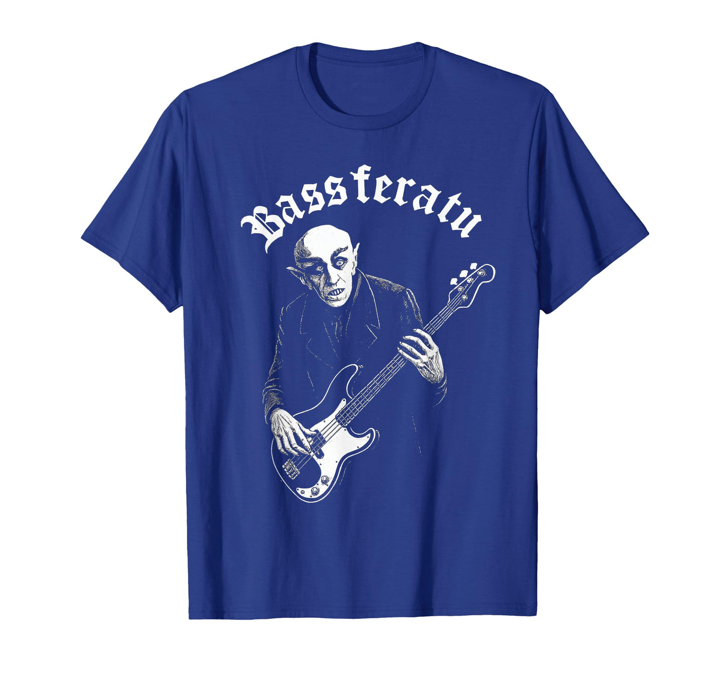 Bassferatu Gothic Horror Bass Guitar Player Halloween Parody T-Shirt