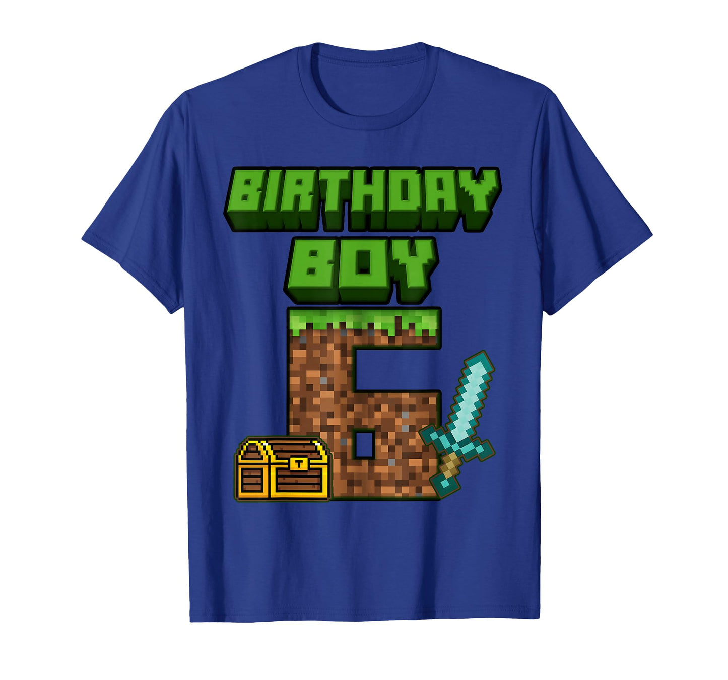 6th Birthday Boy 6 Years Old Gamer Pixel Birthday Boys T-Shirt