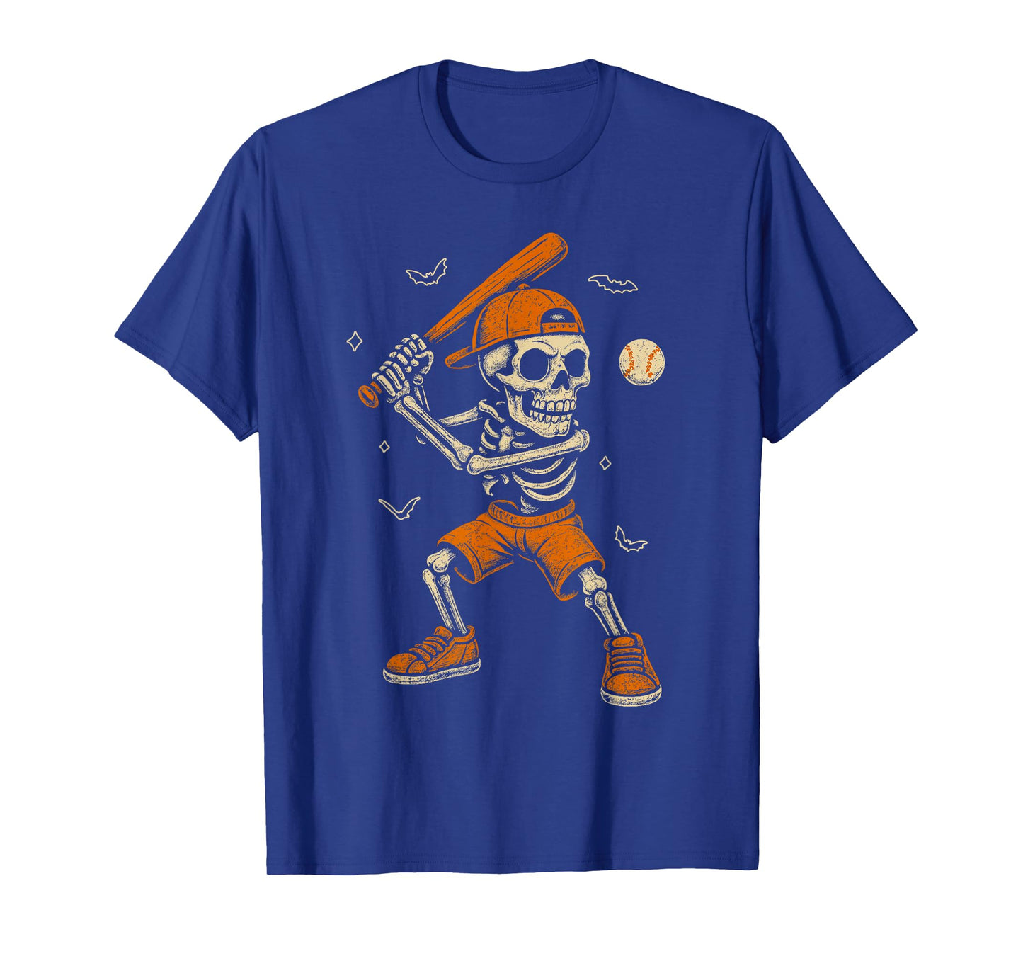 Skeleton Baseball Player Funny Costume Halloween Men Boys T-Shirt