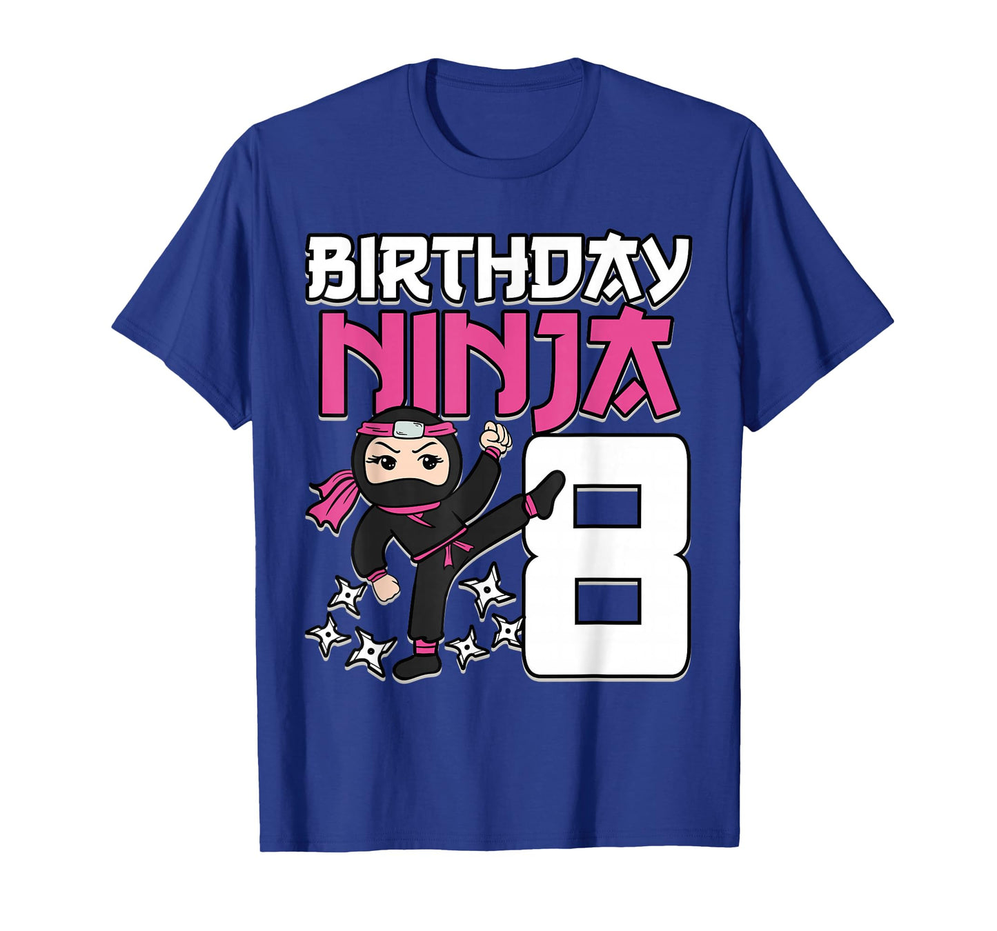 Birthday Ninja 8 Girl Pink Shinobi Themed 8th B-Day Party T-Shirt