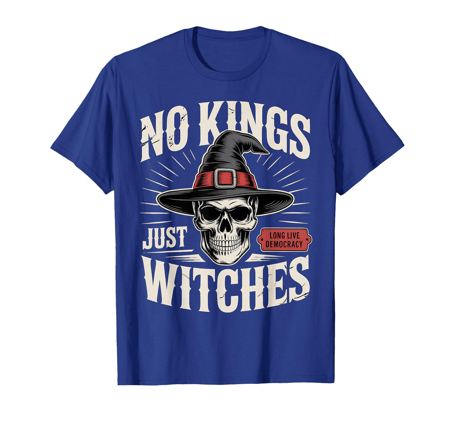 No Kings Just Witches Funny Witchcore Art Halloween Skull T-Shirt