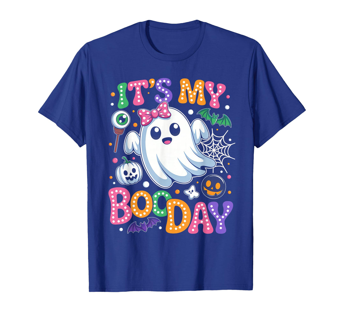 Groovy Its My Boo Day Cute Halloween Birthday Ghost Pink Bow T-Shirt