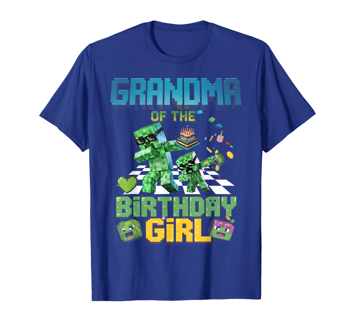 Grandma of the Birthday Girl Funny Video Game Pixel T-Shirt