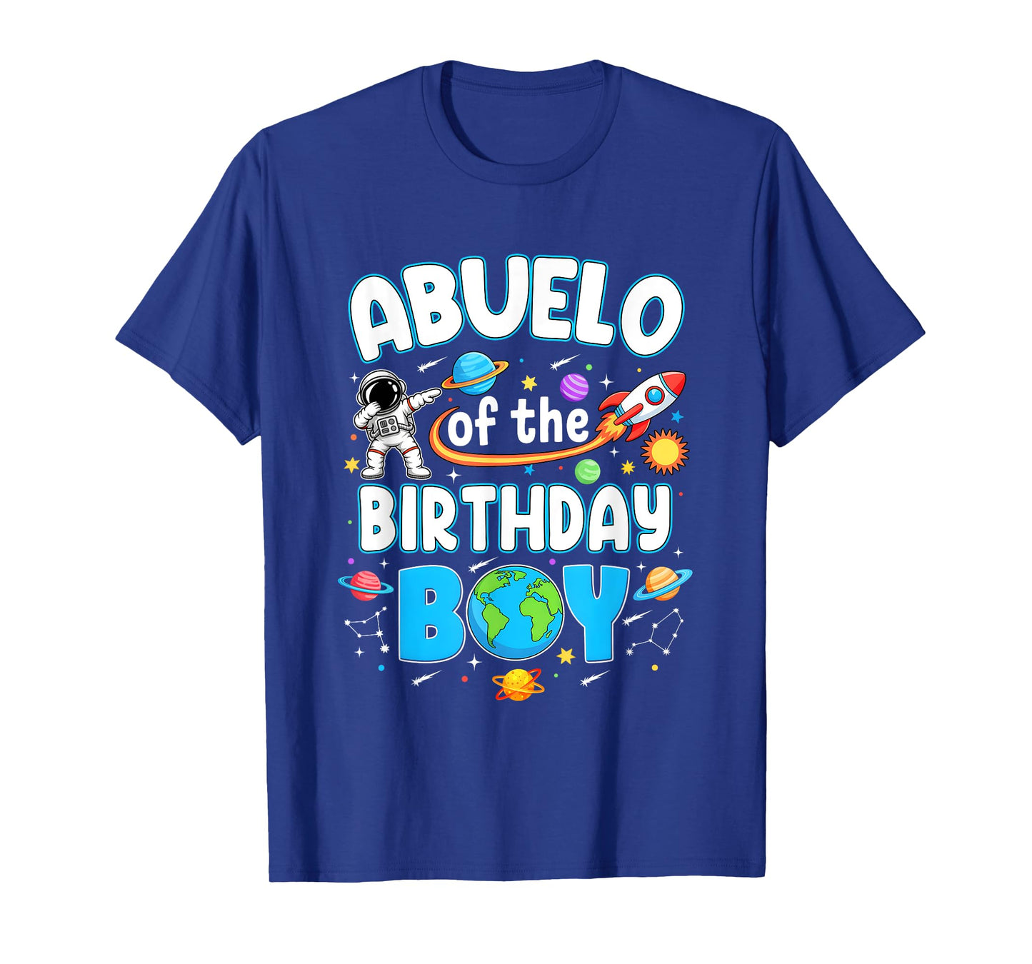 Abuelo Of The Birthday Boy Astronaut Family Space Planets T-Shirt