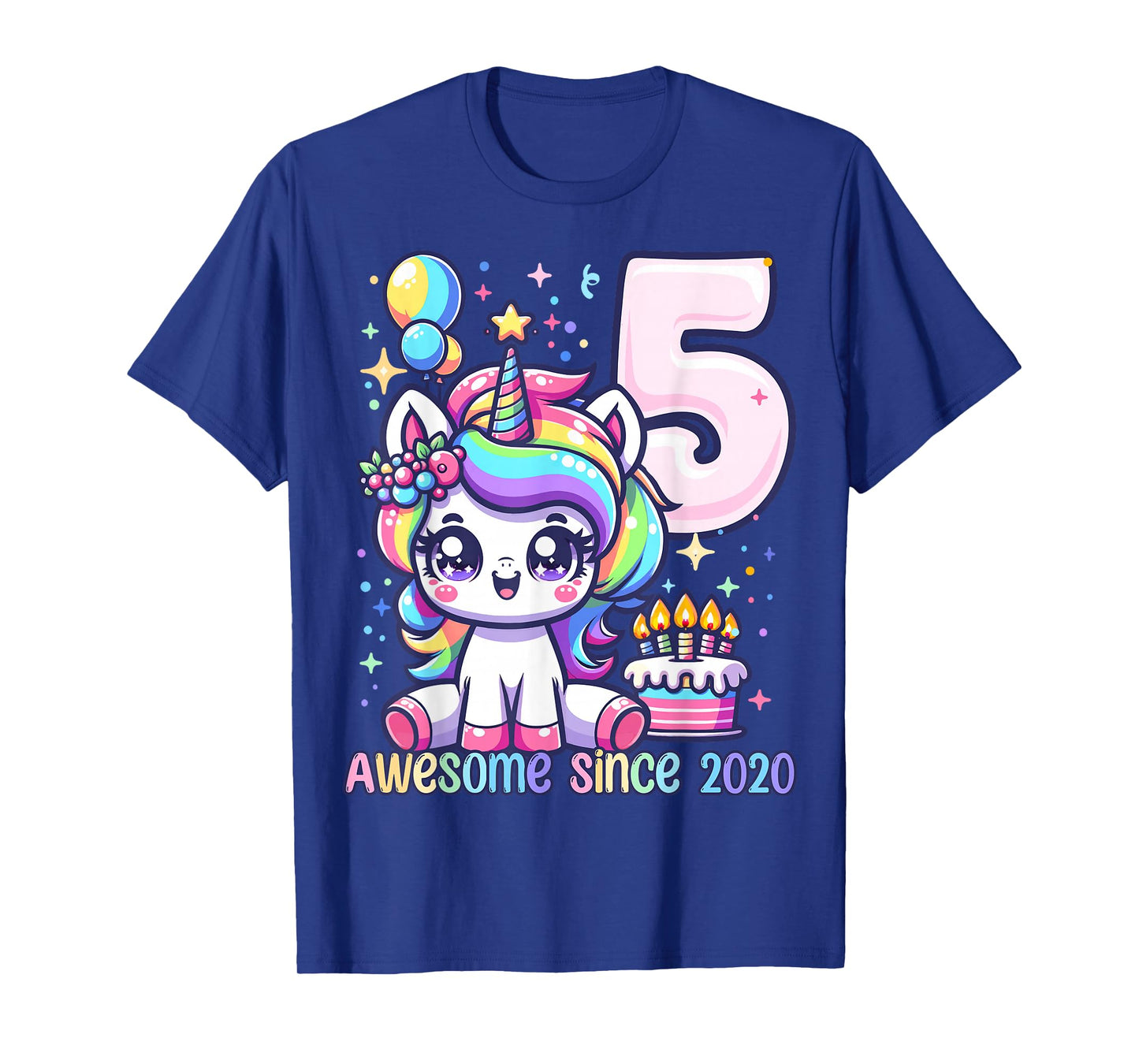 Unicorn 5th Birthday 5 Year Old Unicorn Party Girls Outfit T-Shirt