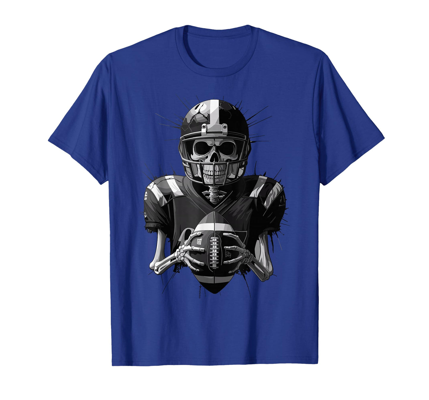 Halloween Skeleton Football Player Spooky Sports Graphic T-Shirt