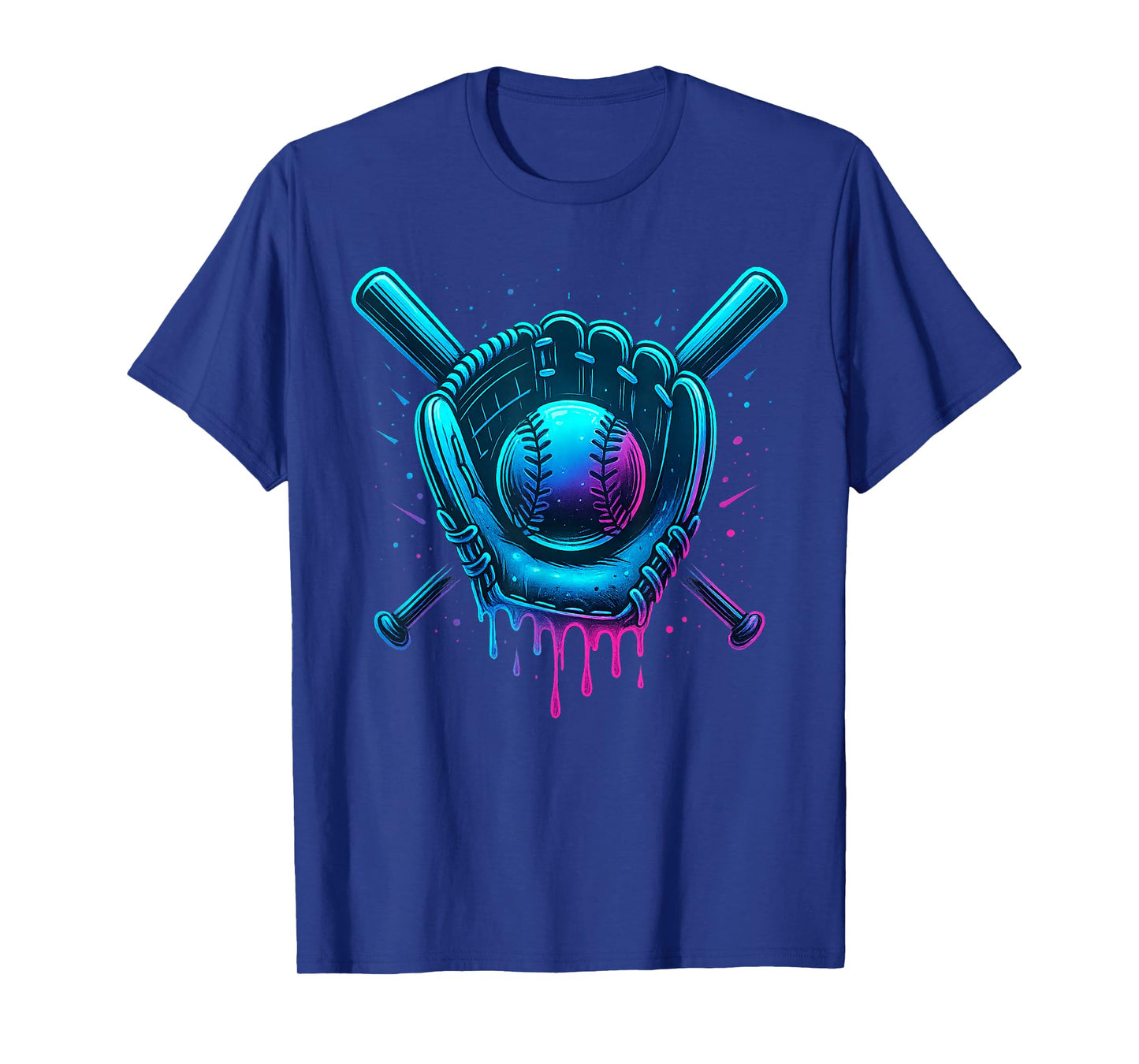 Futuristic Baseball Drip Patriotic Ball and Bat Youth Boys T-Shirt