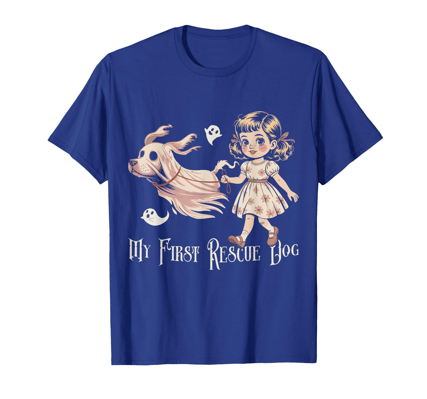 My First Rescue Dog Halloween Creepy Zombie Skeleton Ghost T-Shirt