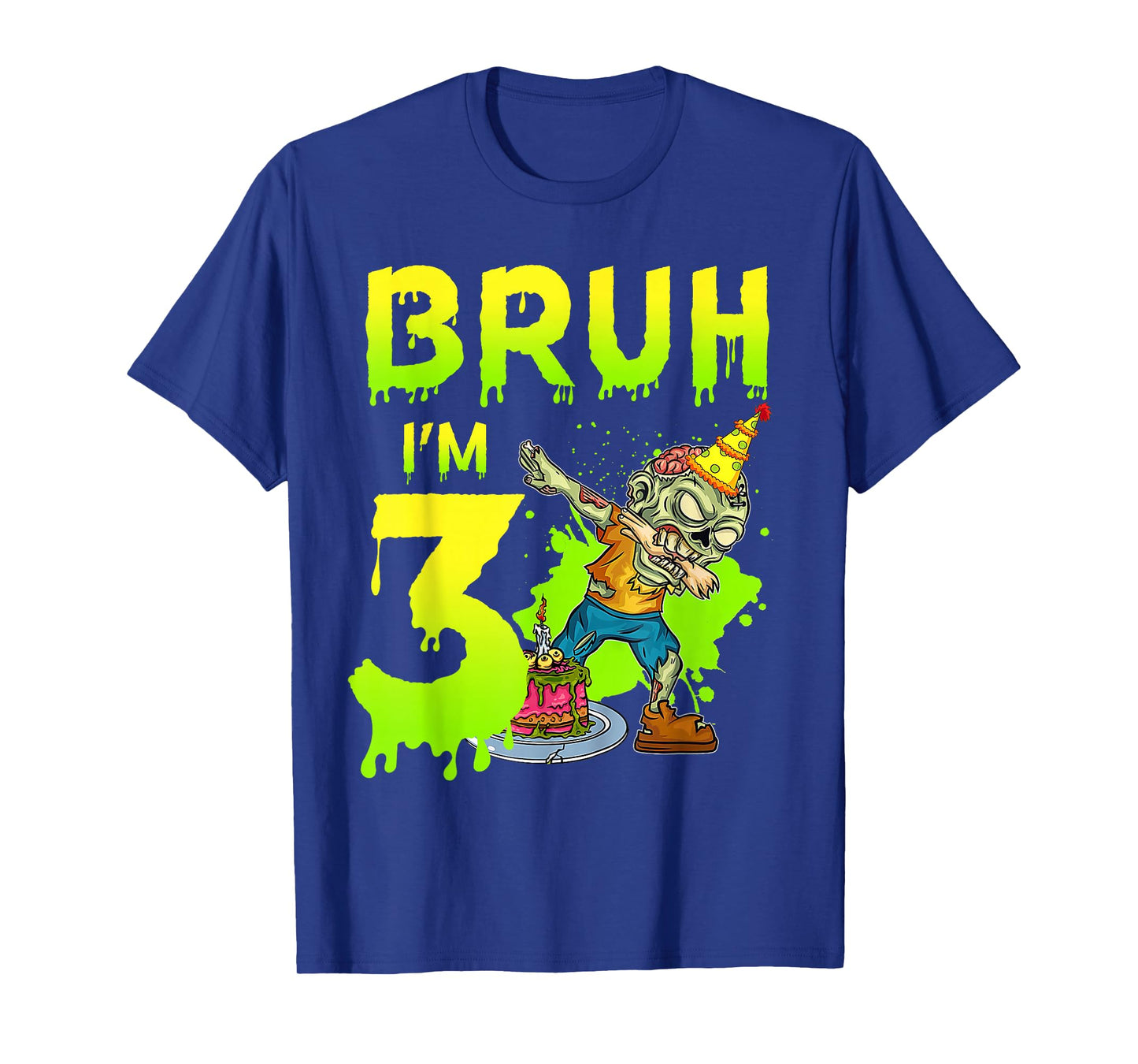 Bruh I'm 3rd Birthday Zombie Lover 3 Years Old Boys T-Shirt