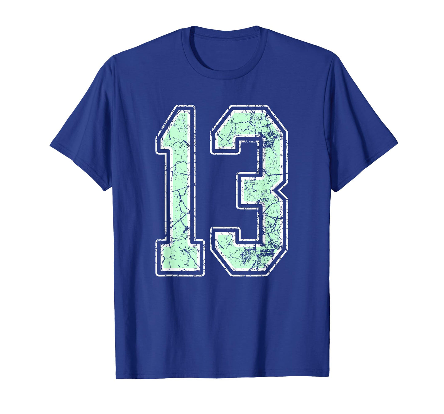 Mint Green White Sports Number 13 Jersey Uniform Player T-Shirt