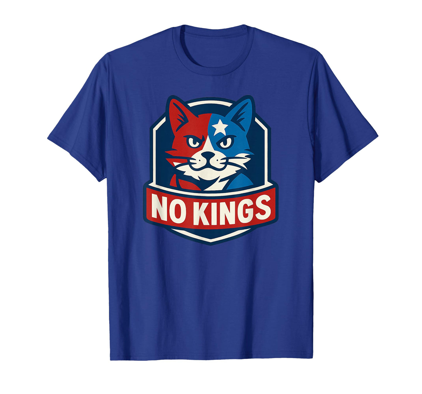 No Kings Cat Patriotic Democracy T-Shirt