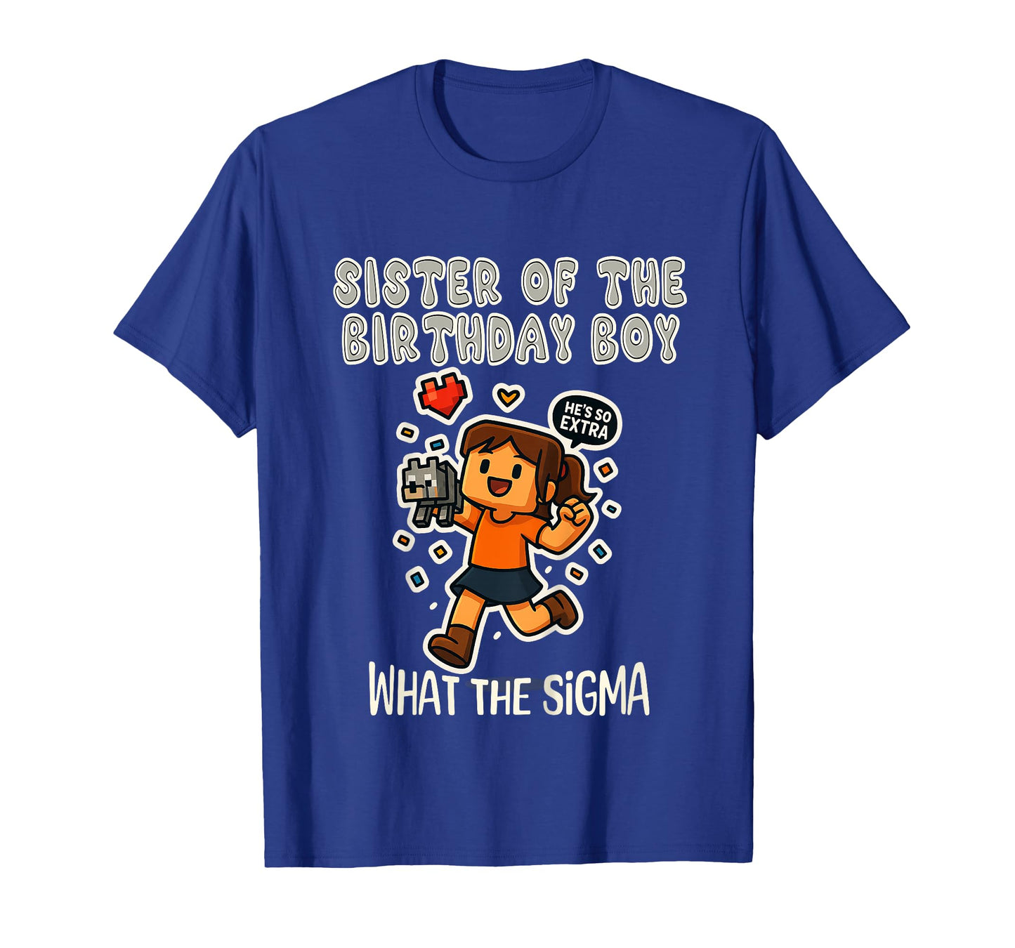 Kids Sister of the Birthday Boy – Pixel Mining Gamer Birthday T-Shirt
