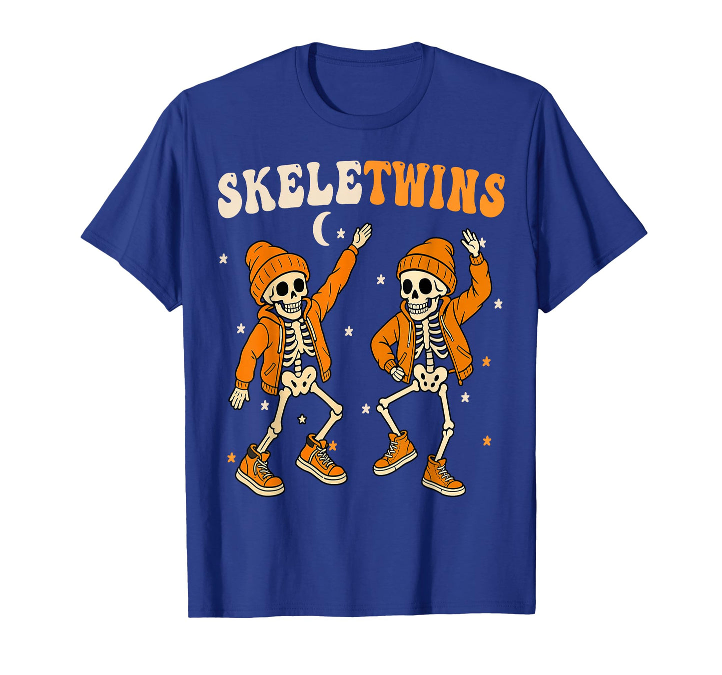 Twins Halloween Matching Skeletwins Funny Dancing Skeletons T-Shirt