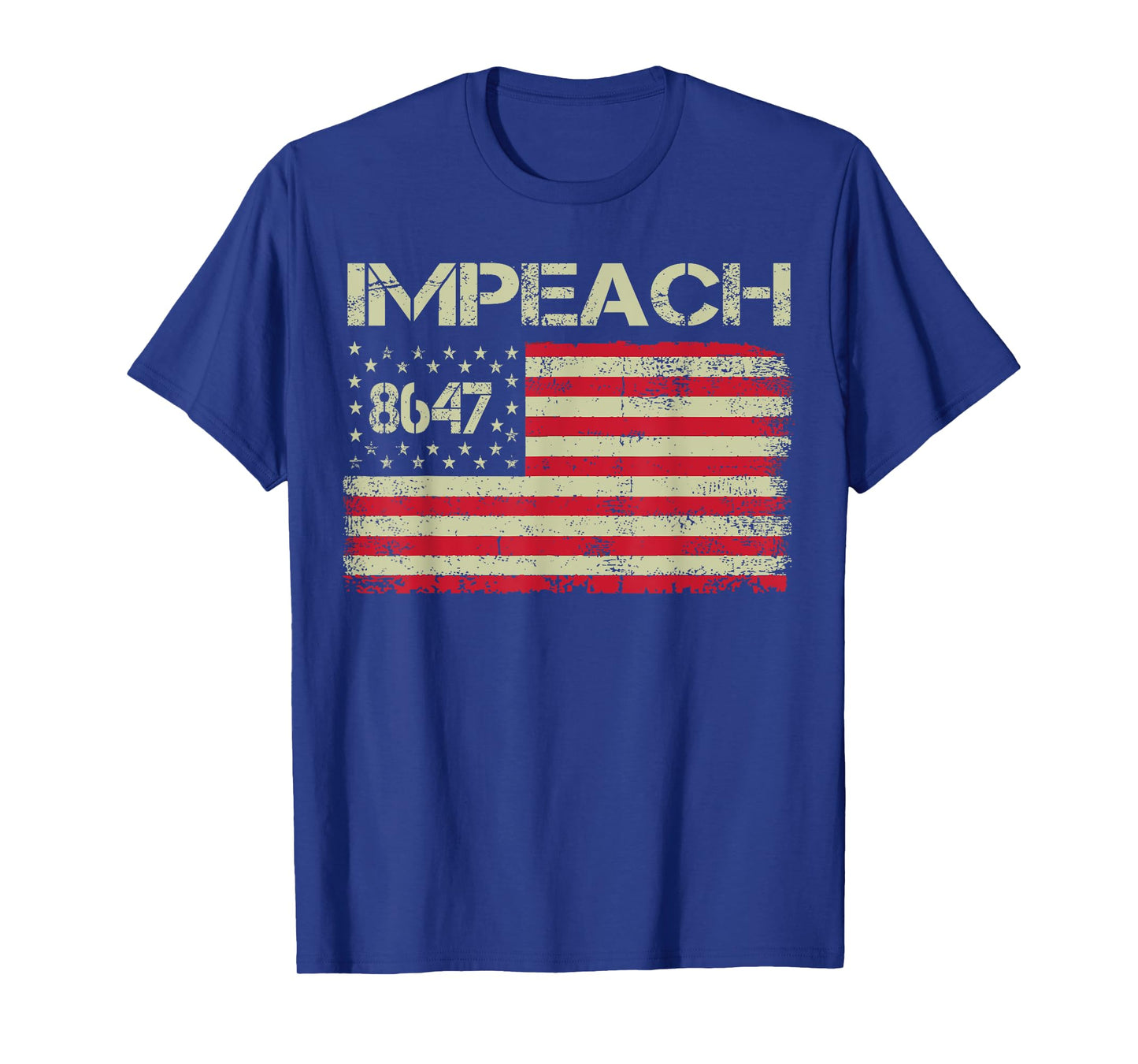 8647 Anti Trump 86 47 Impeach Trump Impeach 47 Resist Flag T-Shirt