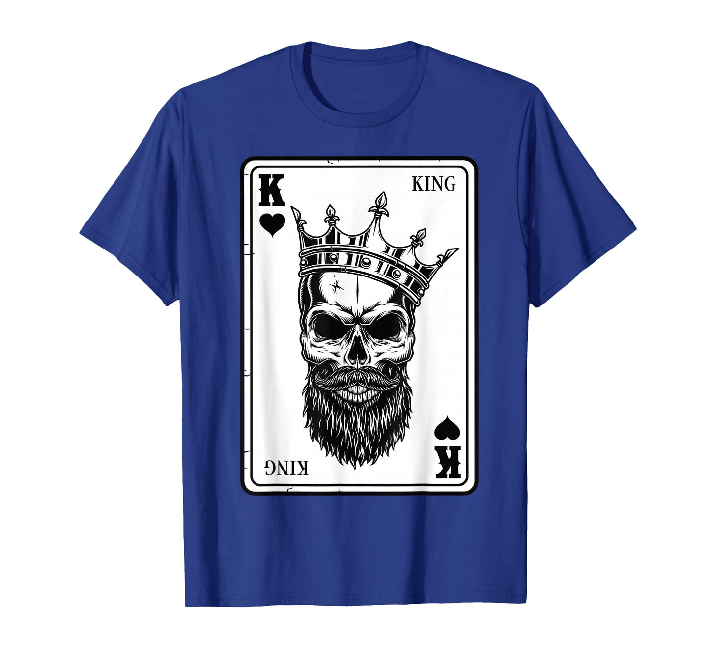 King And Queen Skull - 2/2 Card Hearts Flush Couple Matching T-Shirt