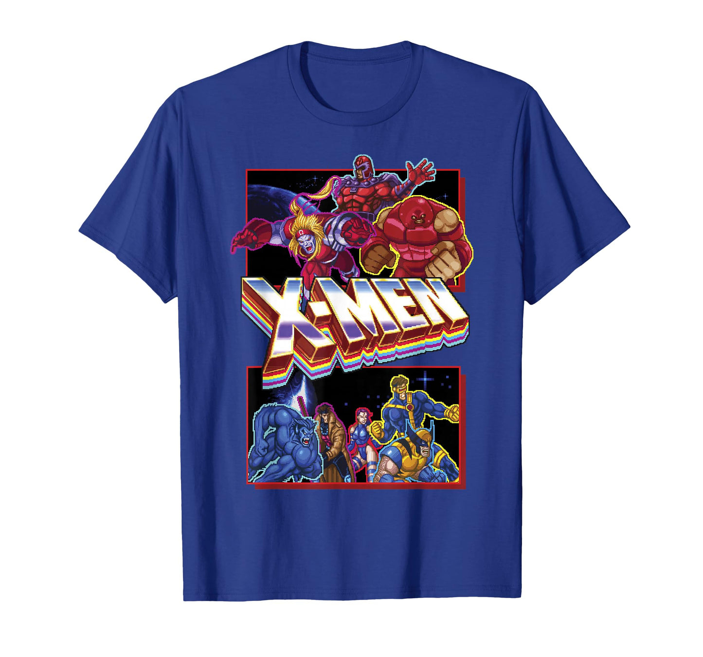 Marvel X-Men Classic Retro Video Game Logo Panels T-Shirt