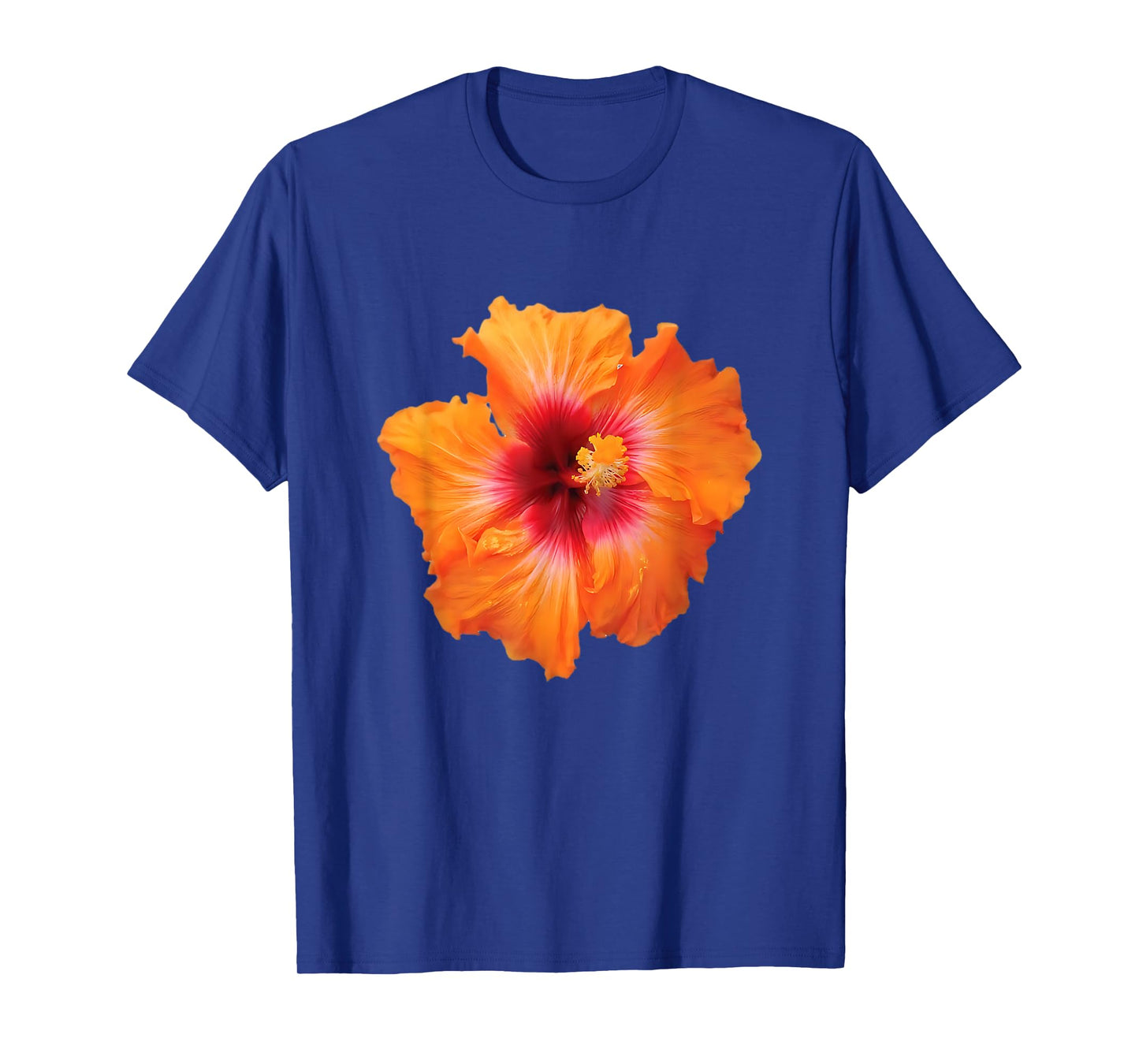 Y2K Retro Graphic Floral Flower Orange Hibiscus Hawaiian T-Shirt