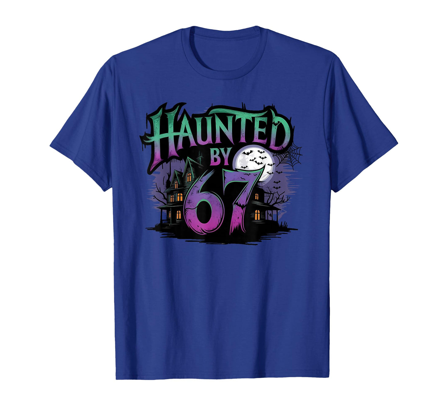 Haunted by 67 Moon Ghost Meme Six Seven 6 7 Halloween Kids T-Shirt