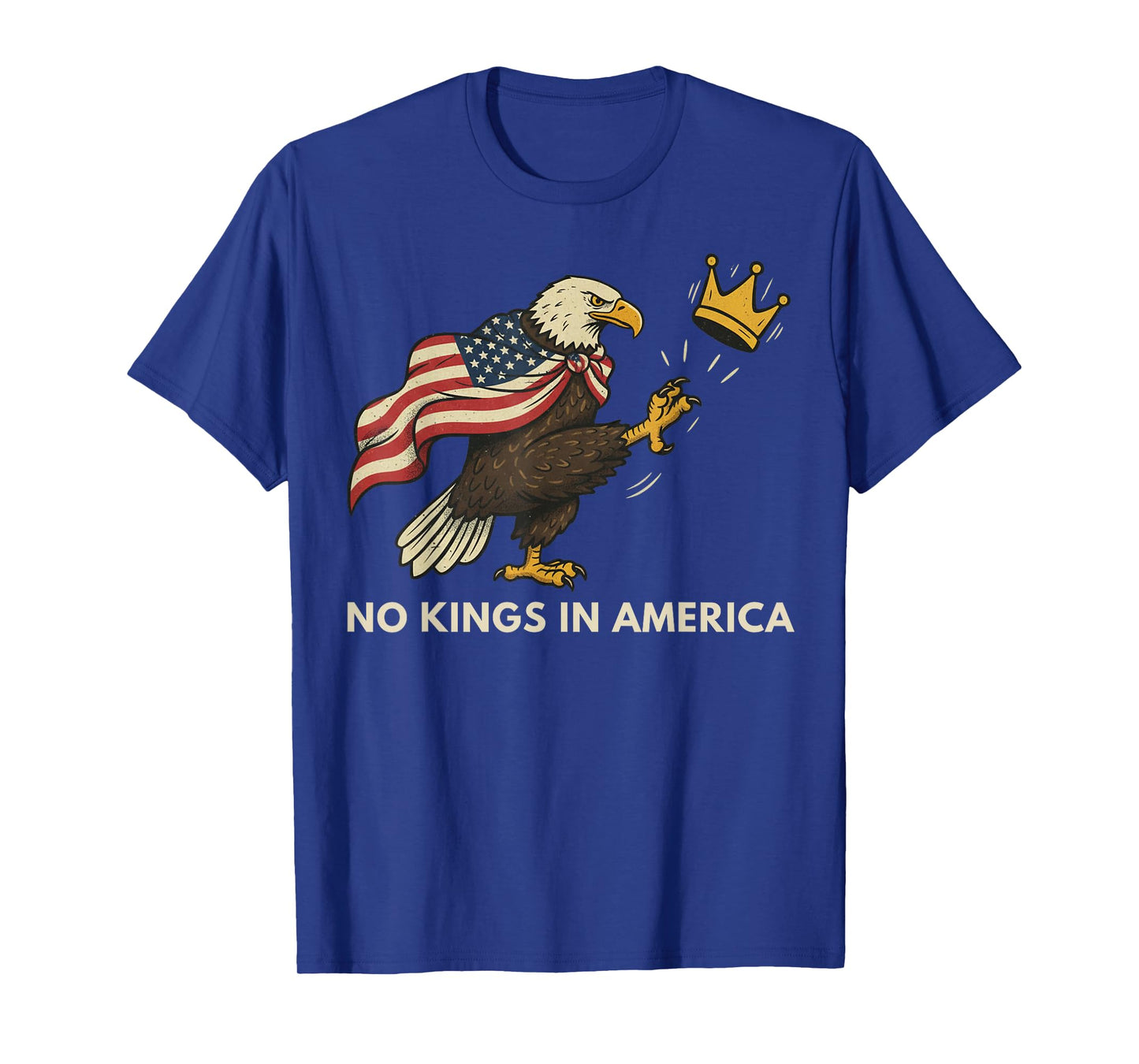 No Kings in America Patriotic Eagle Democracy Design T-Shirt