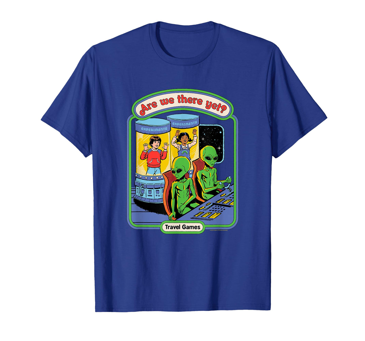 Steven Rhodes Are We There Yet? Alien Games Retro Dark Humor T-Shirt