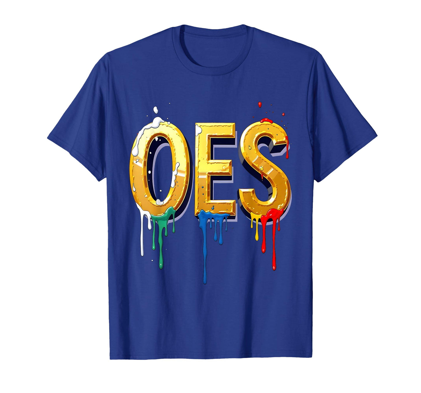 OES 3D Golden Word Colors Dripping Order of the Eastern Star T-Shirt