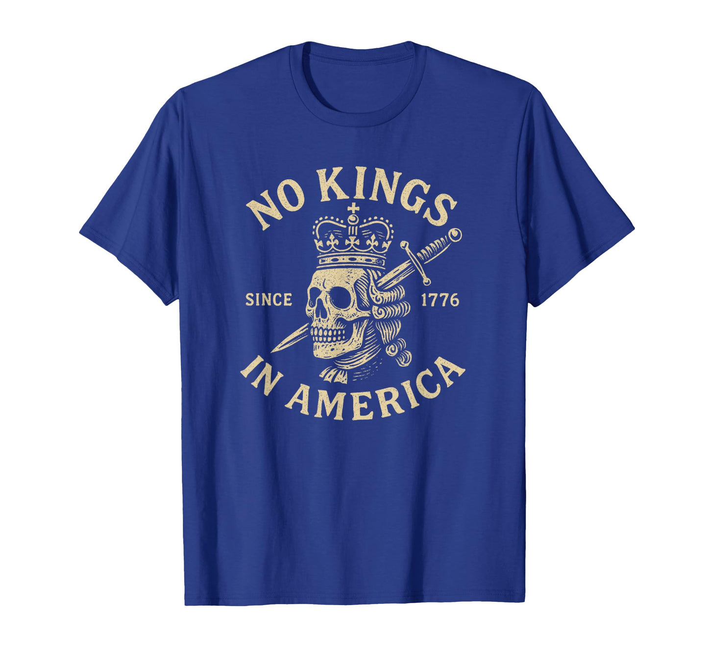 Vintage Skull Since 1776 USA - No Kings T-Shirt