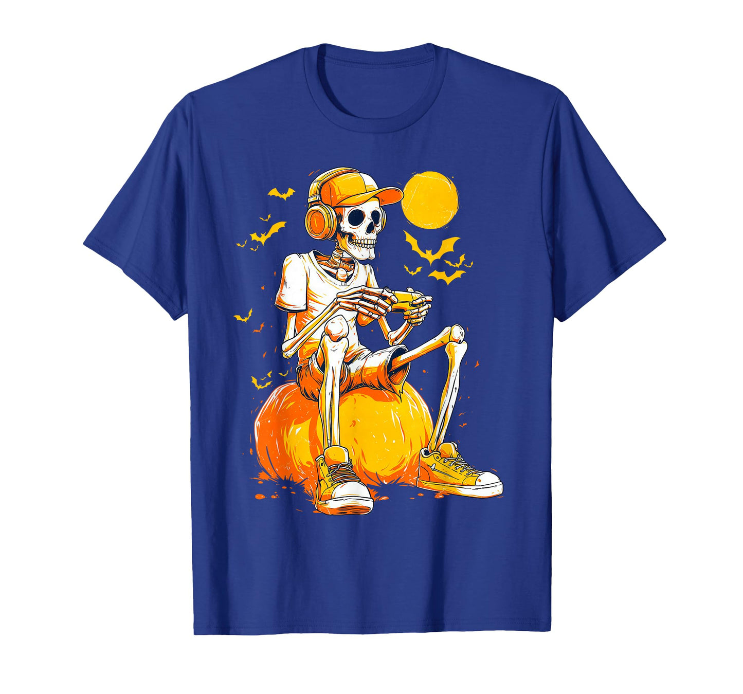 Skeleton Gamer Funny Video Gaming Halloween Boys Men T-Shirt