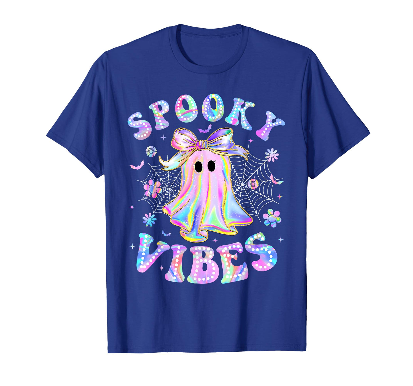 Spooky Vibes Ghost Retro Halloween Boo Boo Crew T-Shirt