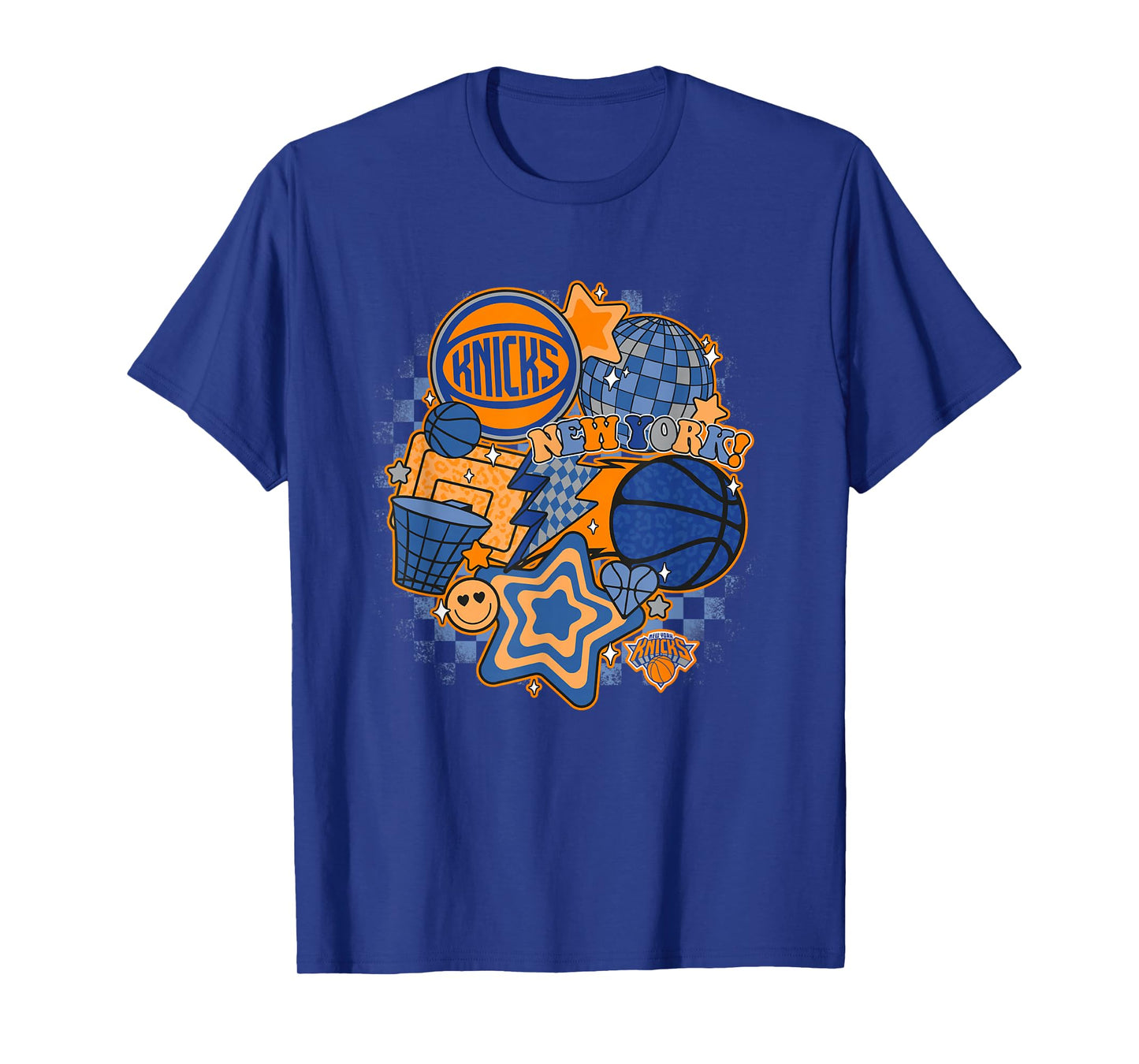NBA New York Knicks Psychedelic Basketball Collage T-Shirt