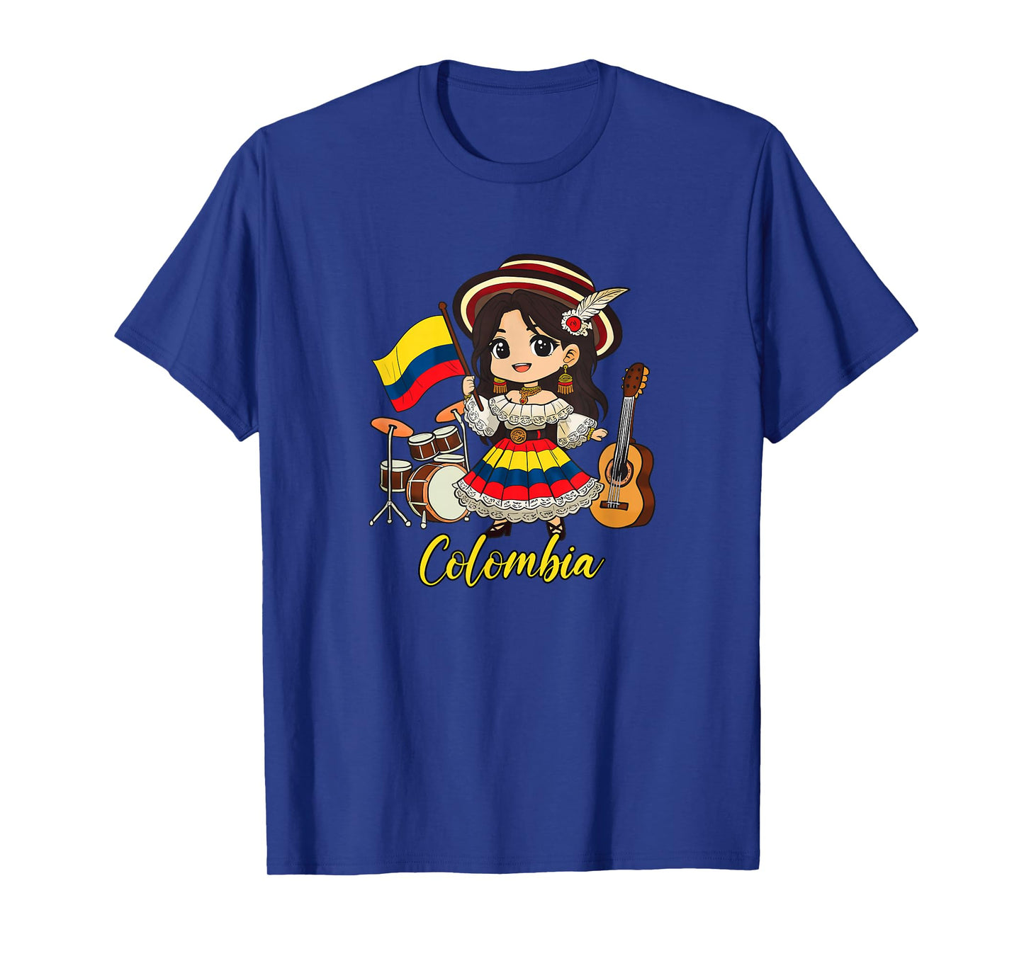 Colombia Colombian Flag Day Hispanic Girl Woman T-Shirt