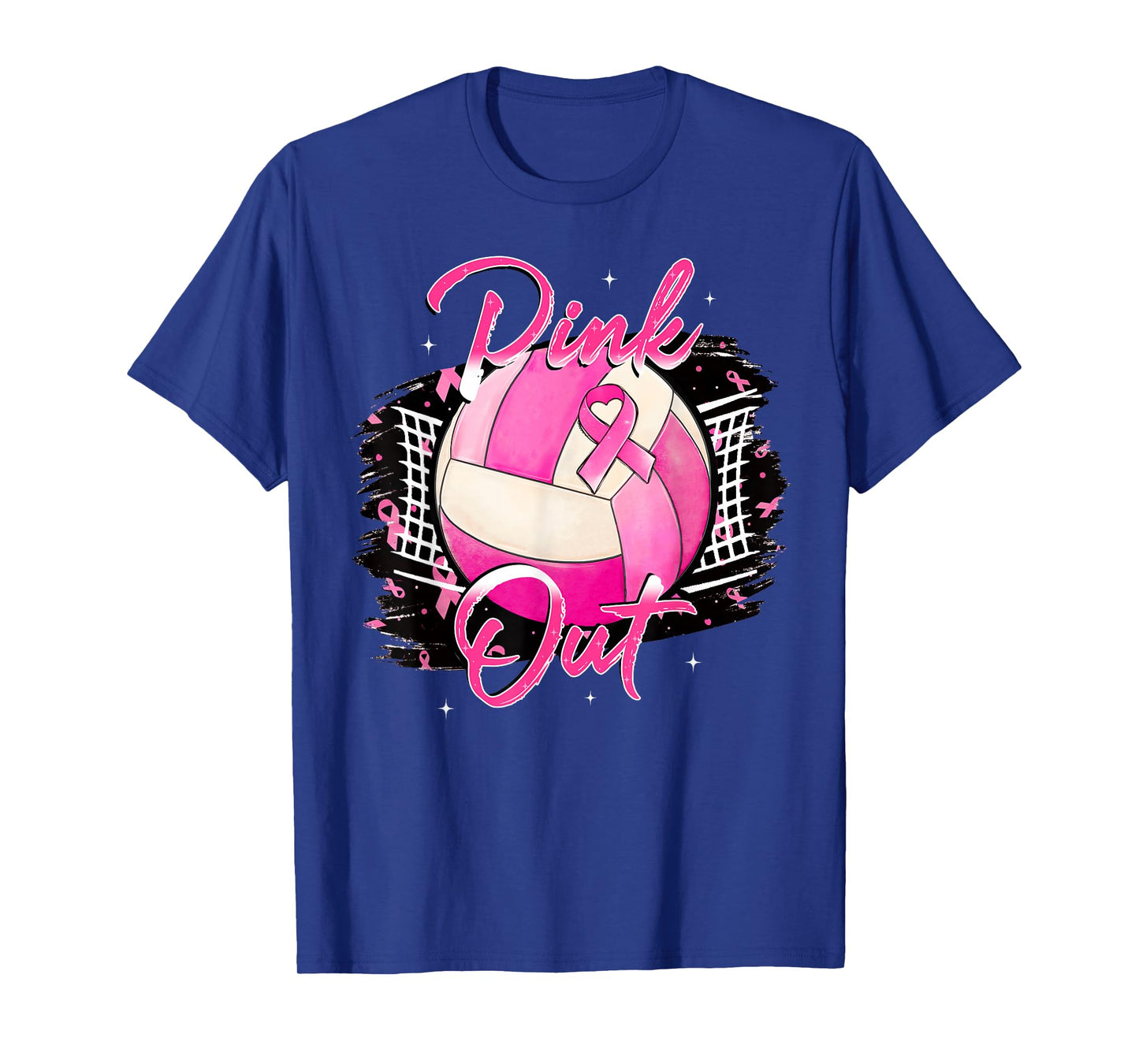 Volleyball Pink Out Breast Cancer Awareness Pink Ribbon T-Shirt