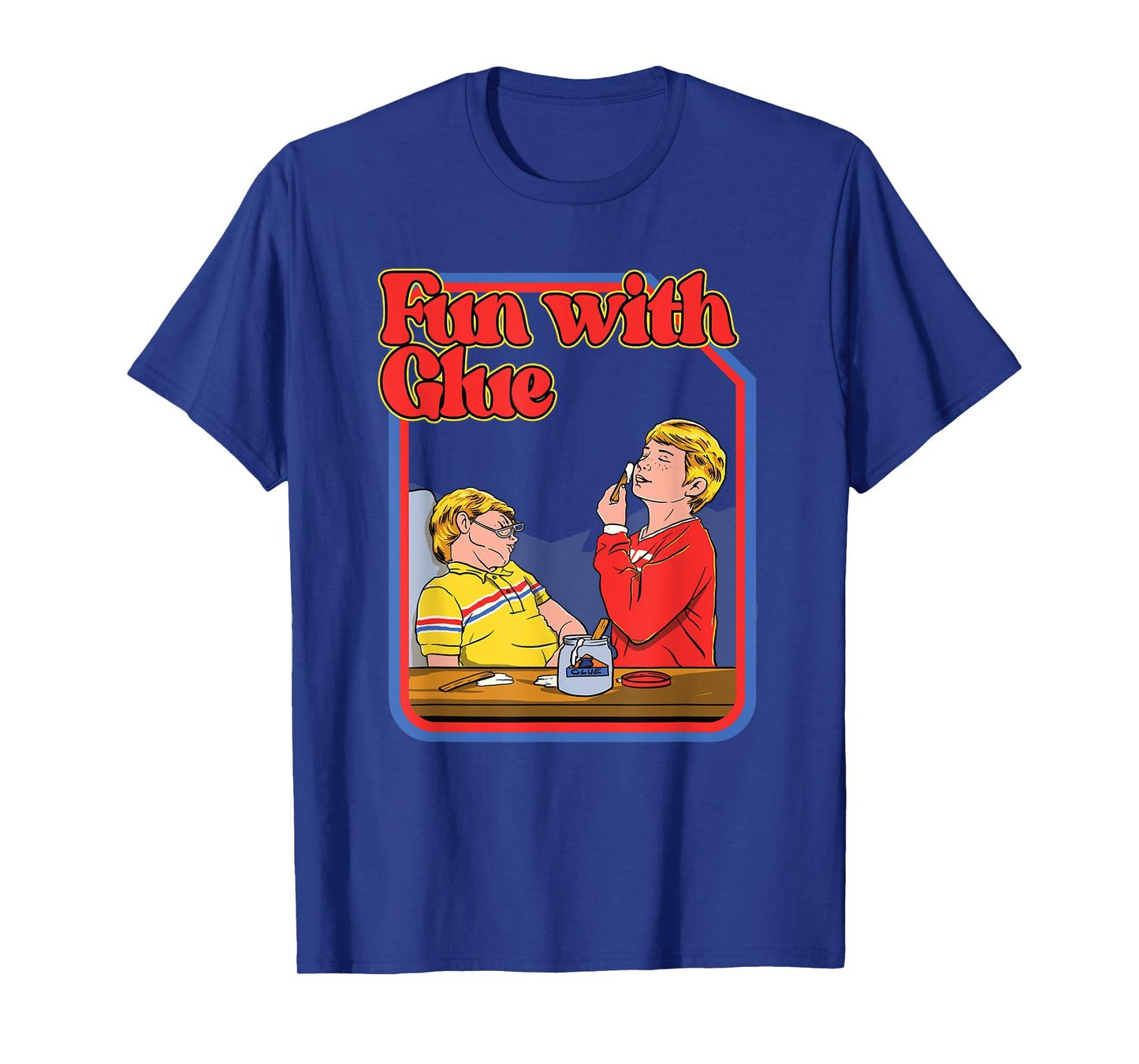 Fun With Glue - Funny Shirt - Hilarious Vintage Child Game T-Shirt