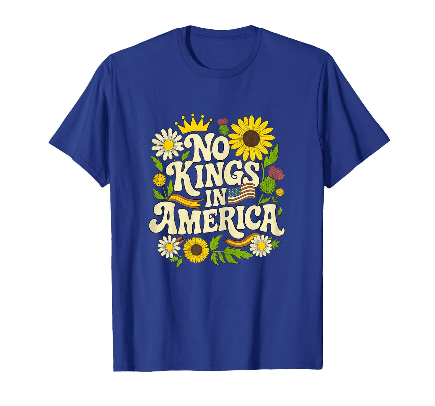 Cute Groovy No King in America tee Matching Family Mom Girls T-Shirt