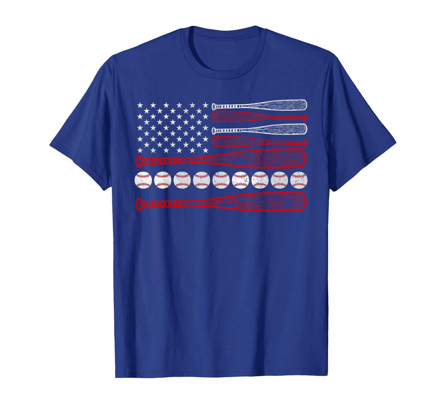 American Flag Baseball Red White Blue 4th of July Boys Men T-Shirt