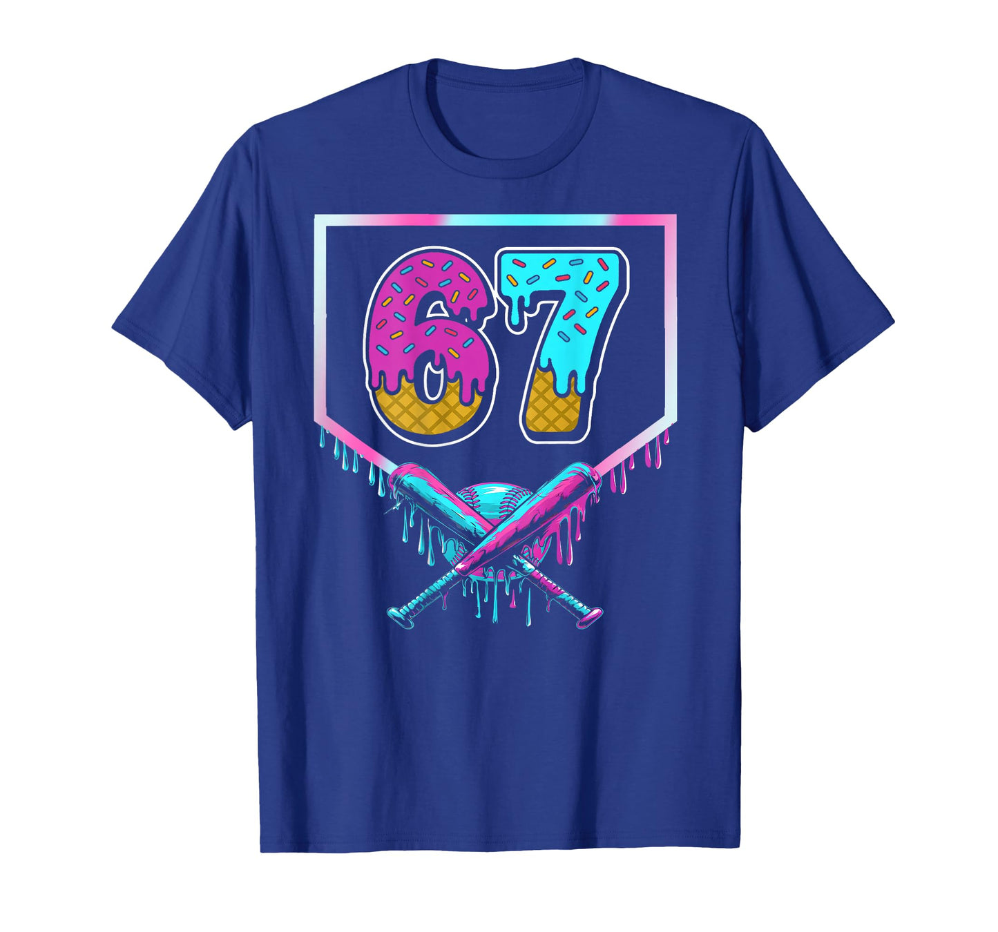 Six Seven Ice Cream Drip Sport 67 Fun Mason Meme (On Back) T-Shirt