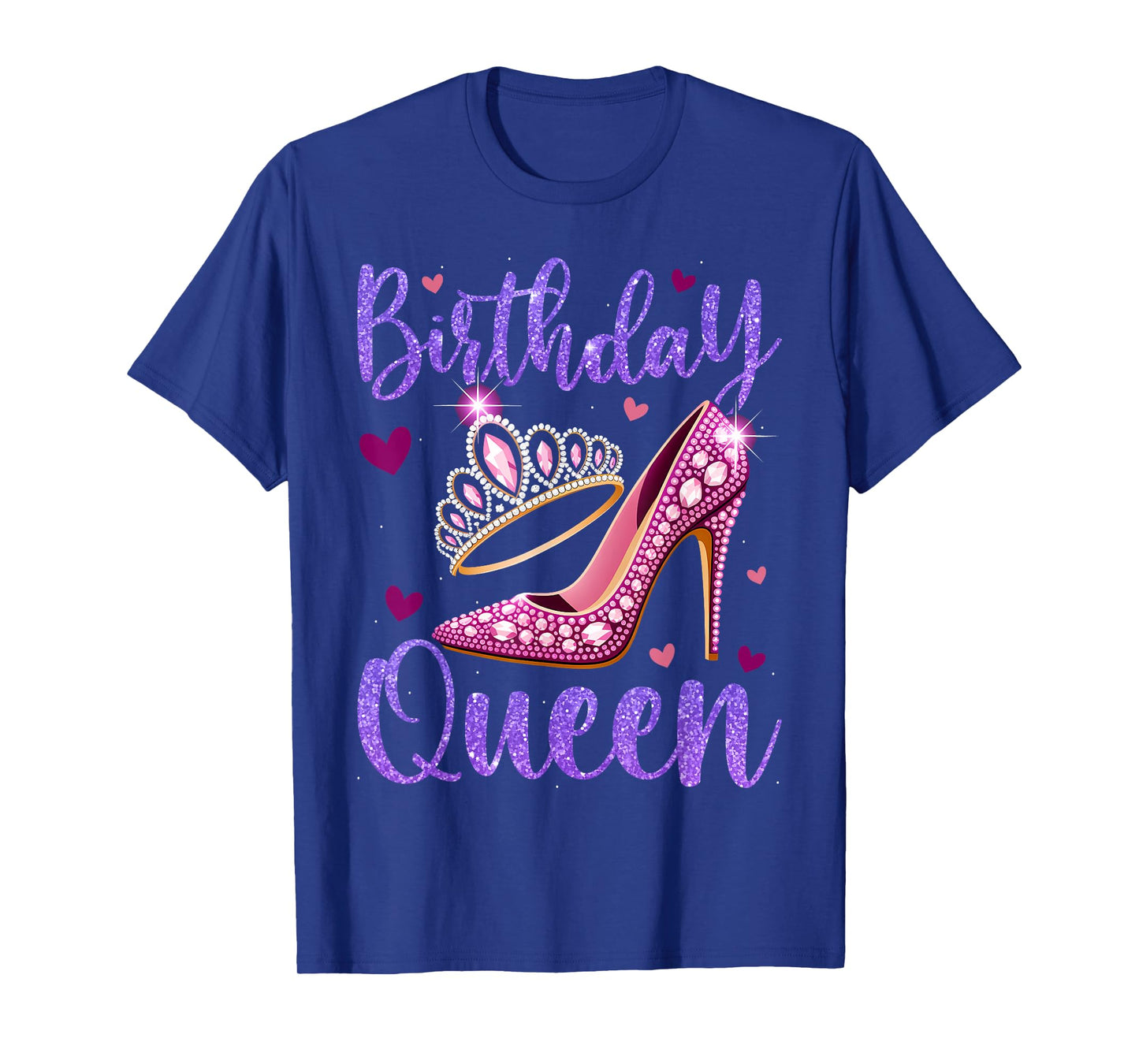 Birthday Queen with Purple Crown for Women T-Shirt