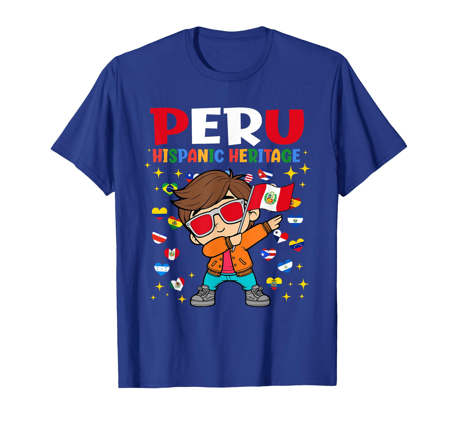 Hispanic Heritage Peruvian Flag Proud Peru Boys Kids T-Shirt