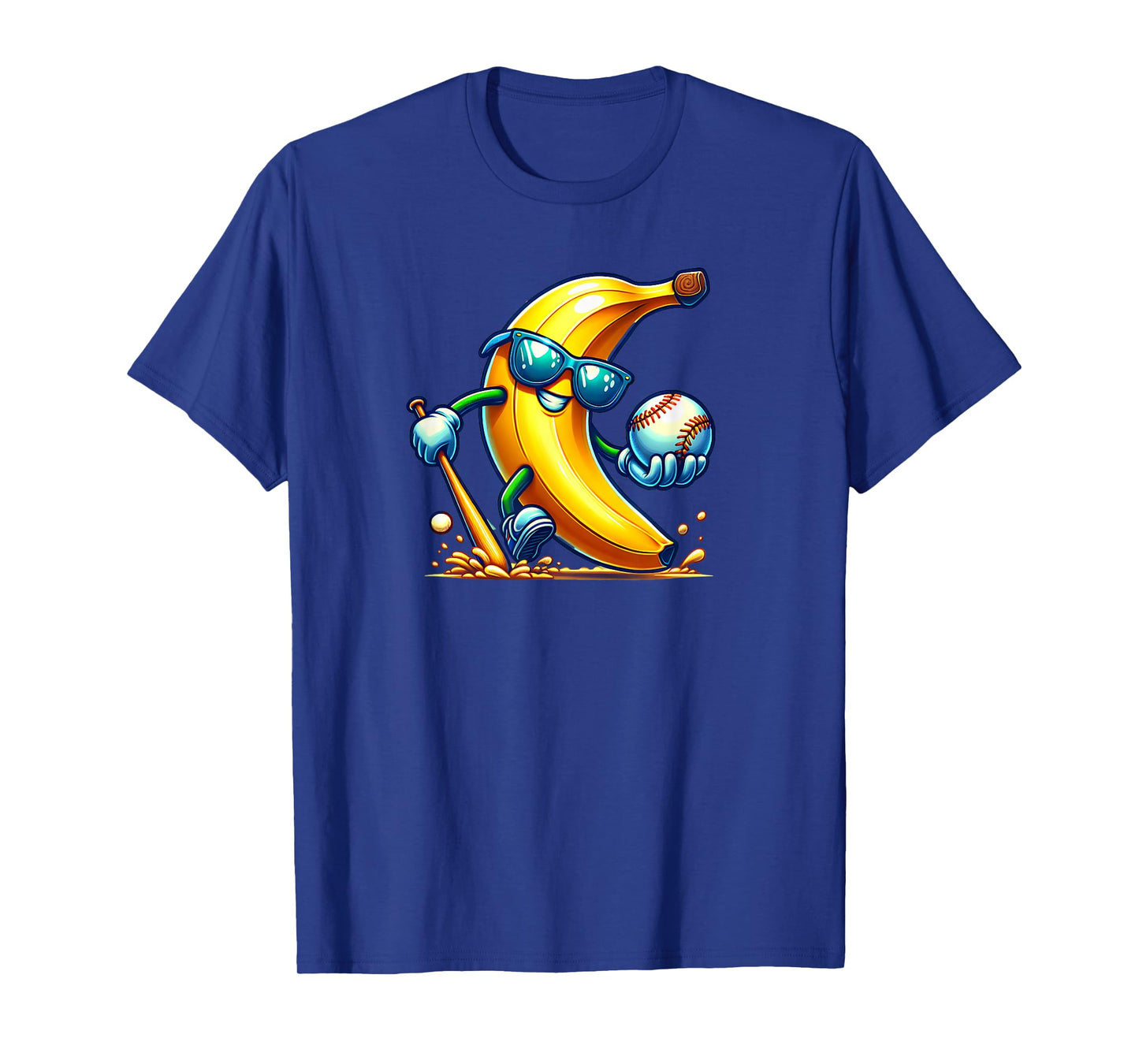 Banana Playing Baseball Fruit Lover Baseball Player T-Shirt