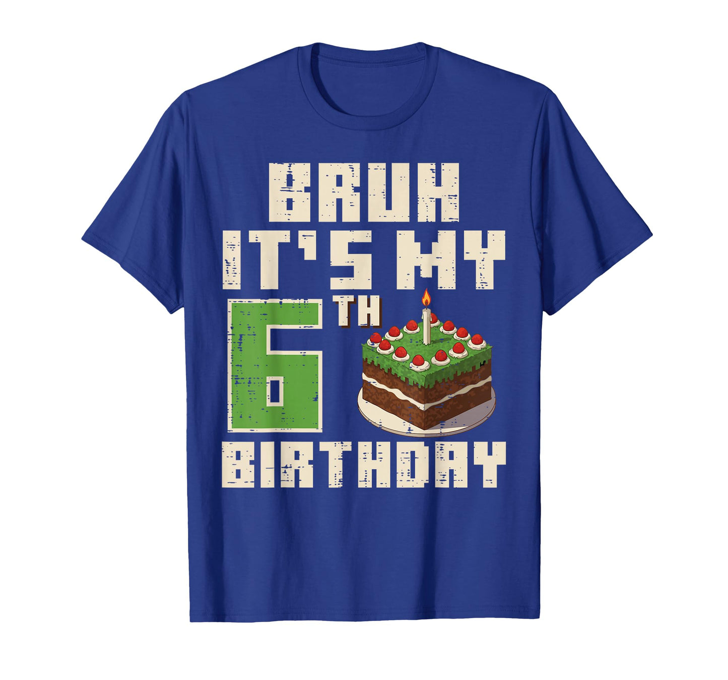 6th Birthday Pixel Gamer 6 Year Old Gaming Bday Boys Kids T-Shirt