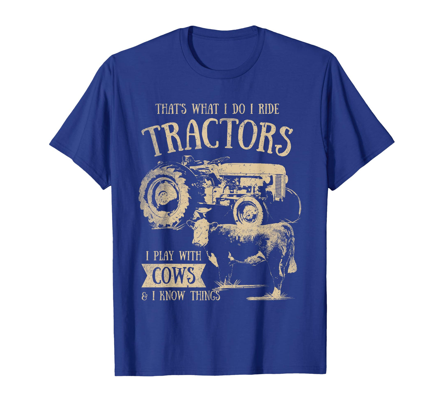 Tractor Farmer Merch Co Thats What I Do I Ride Tractors Funny Farmer Cowboy Gift T-Shirt Black Small